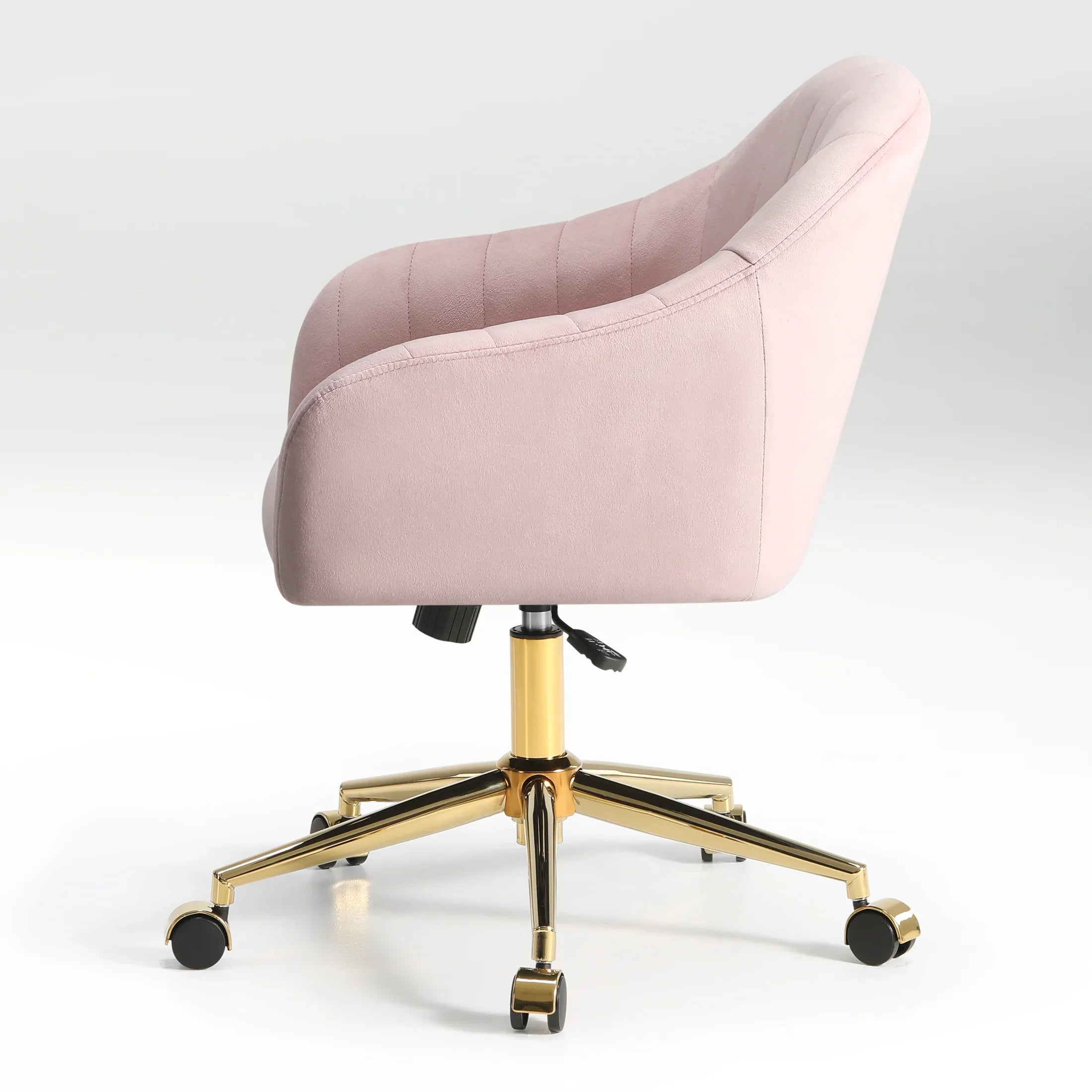 Alaia Upholstered Velvet Swivel Vanity Office Chair With Wheels