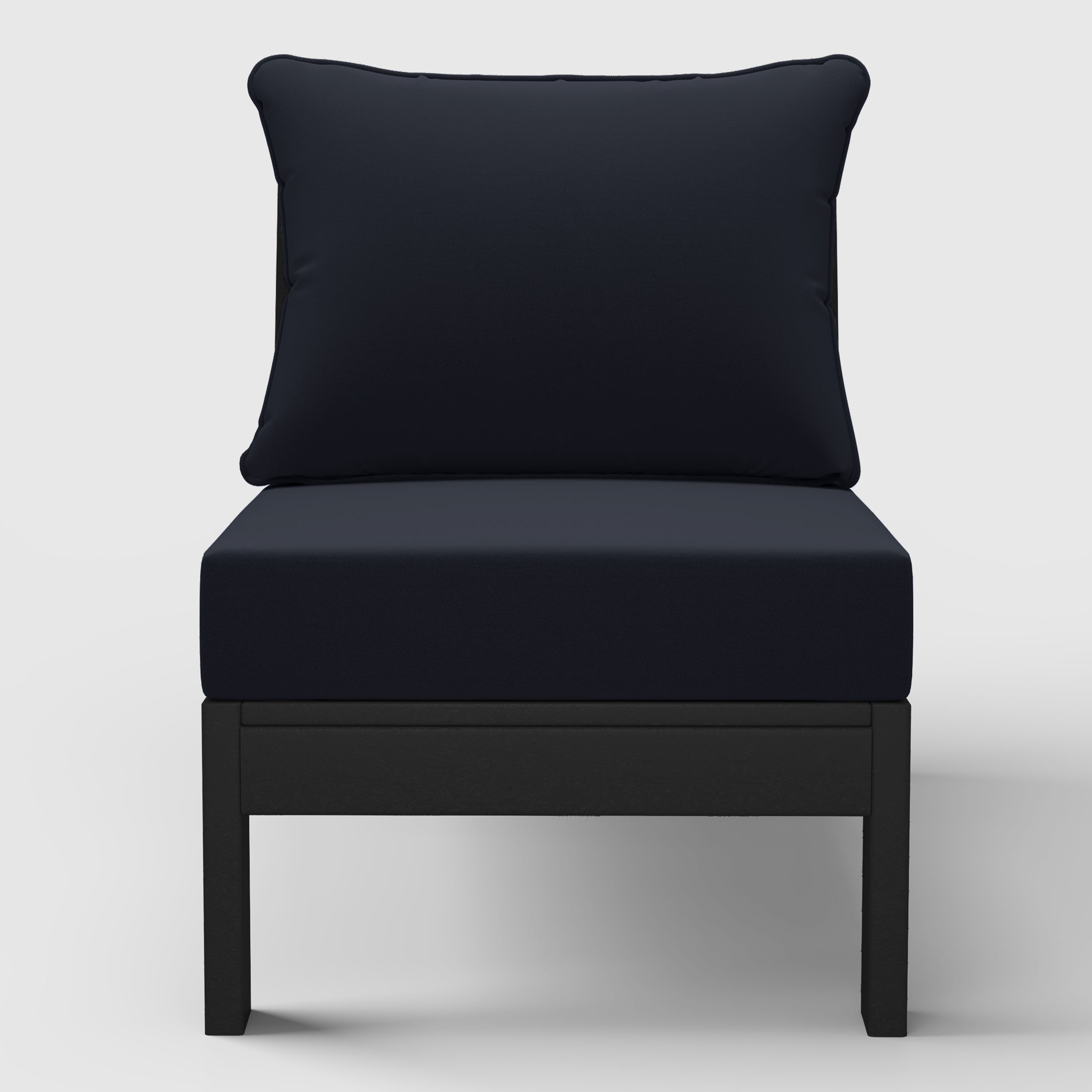 Portsmouth Outdoor HDPE Deep Seating Modular Armless Patio Chair with Patio Cushions