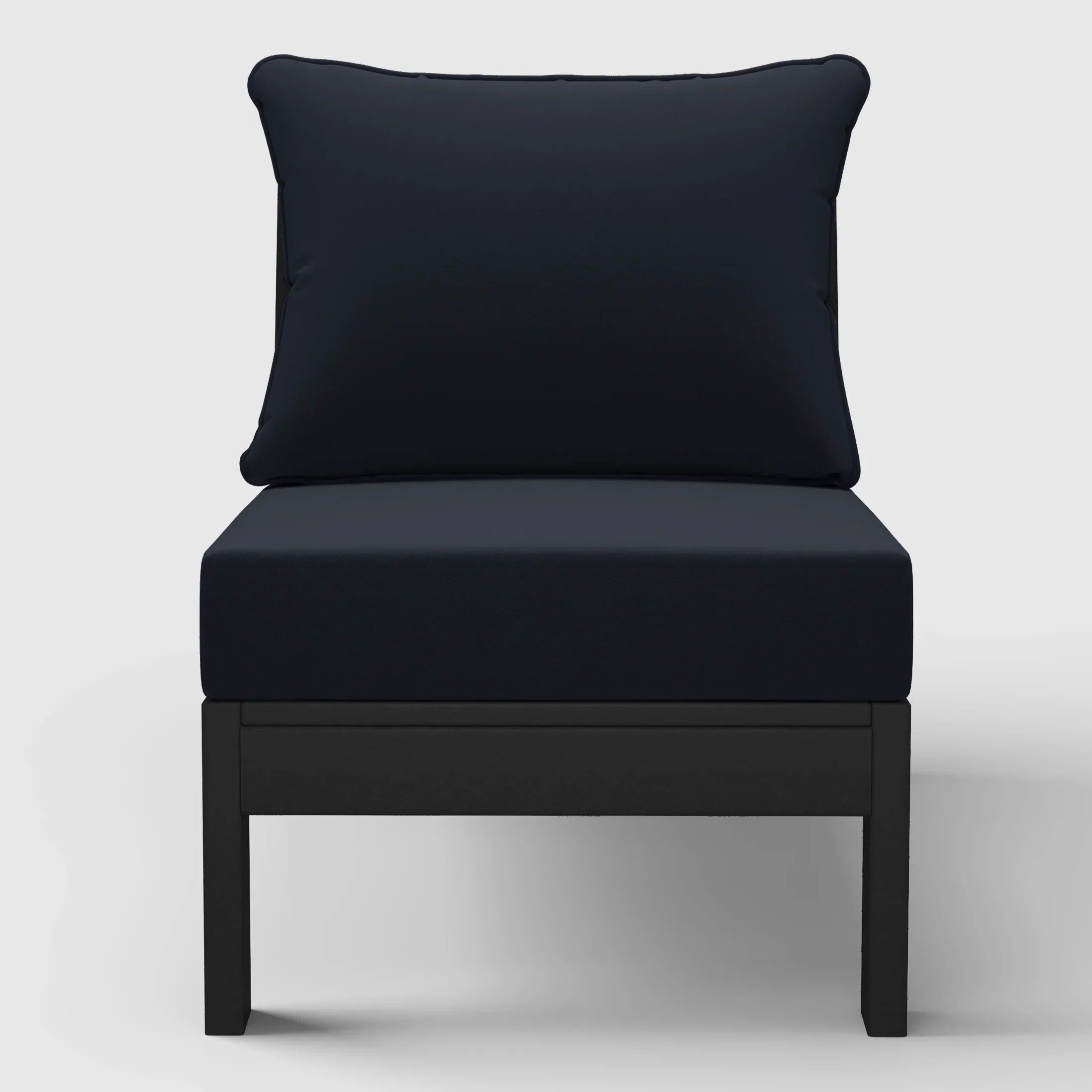 Portsmouth Outdoor HDPE Deep Seating Modular Armless Patio Chair with Patio Cushions