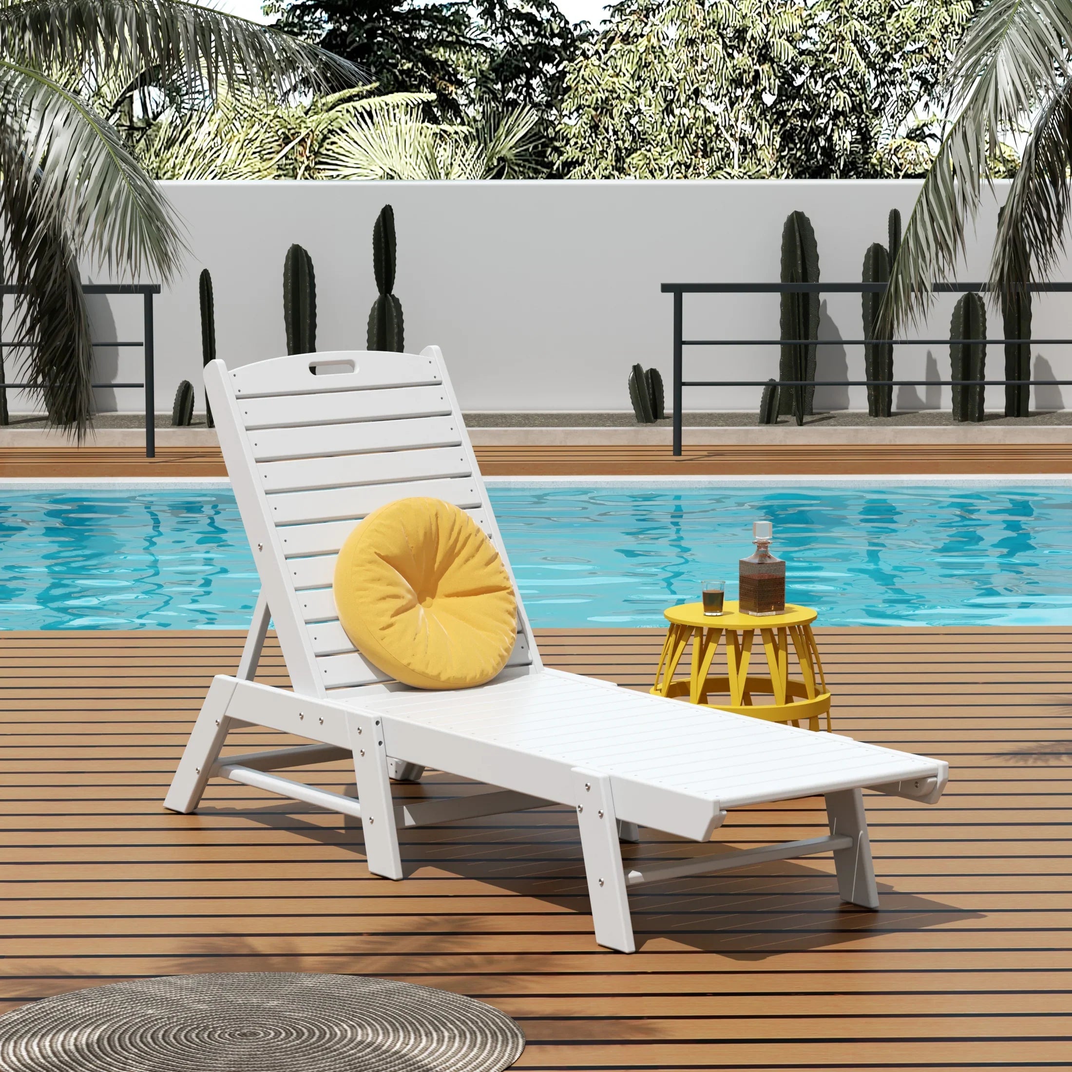 Paradise Poly Reclining Outdoor Patio Chaise Lounge Chair Adjustable