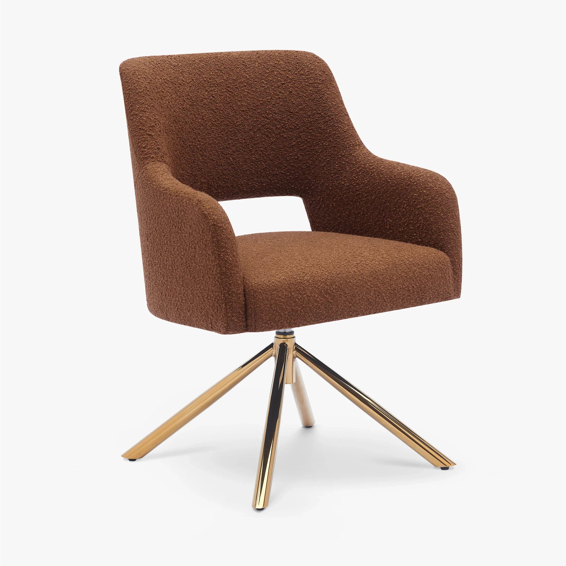 Amélie Mid-Century Modern Wide Boucle Swivel Vanity Chair
