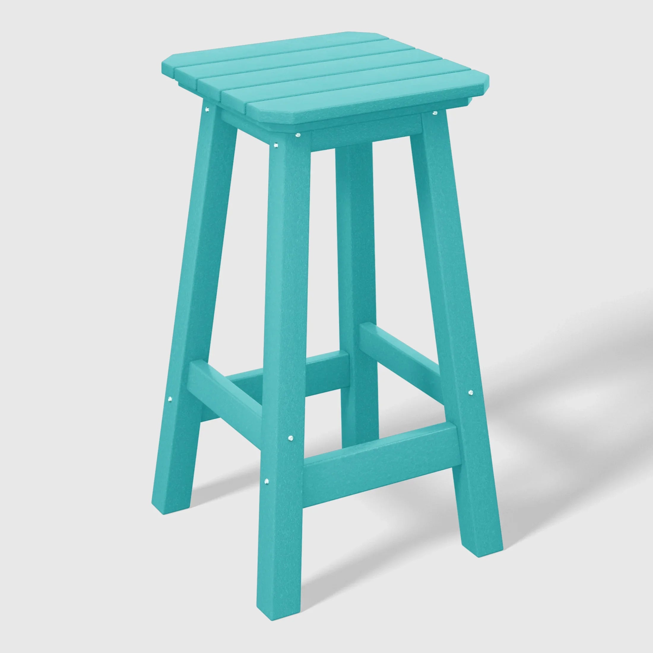 Paradise 24" HDPE Outdoor Patio Counter High Backless Square Bar Stool