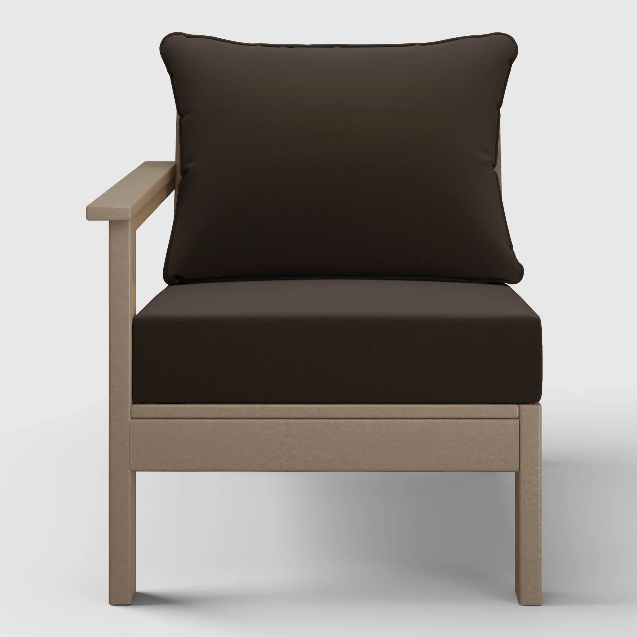 Portsmouth Outdoor Patio HDPE Left Arm Sectional Corner Club Chair with Patio Cushions