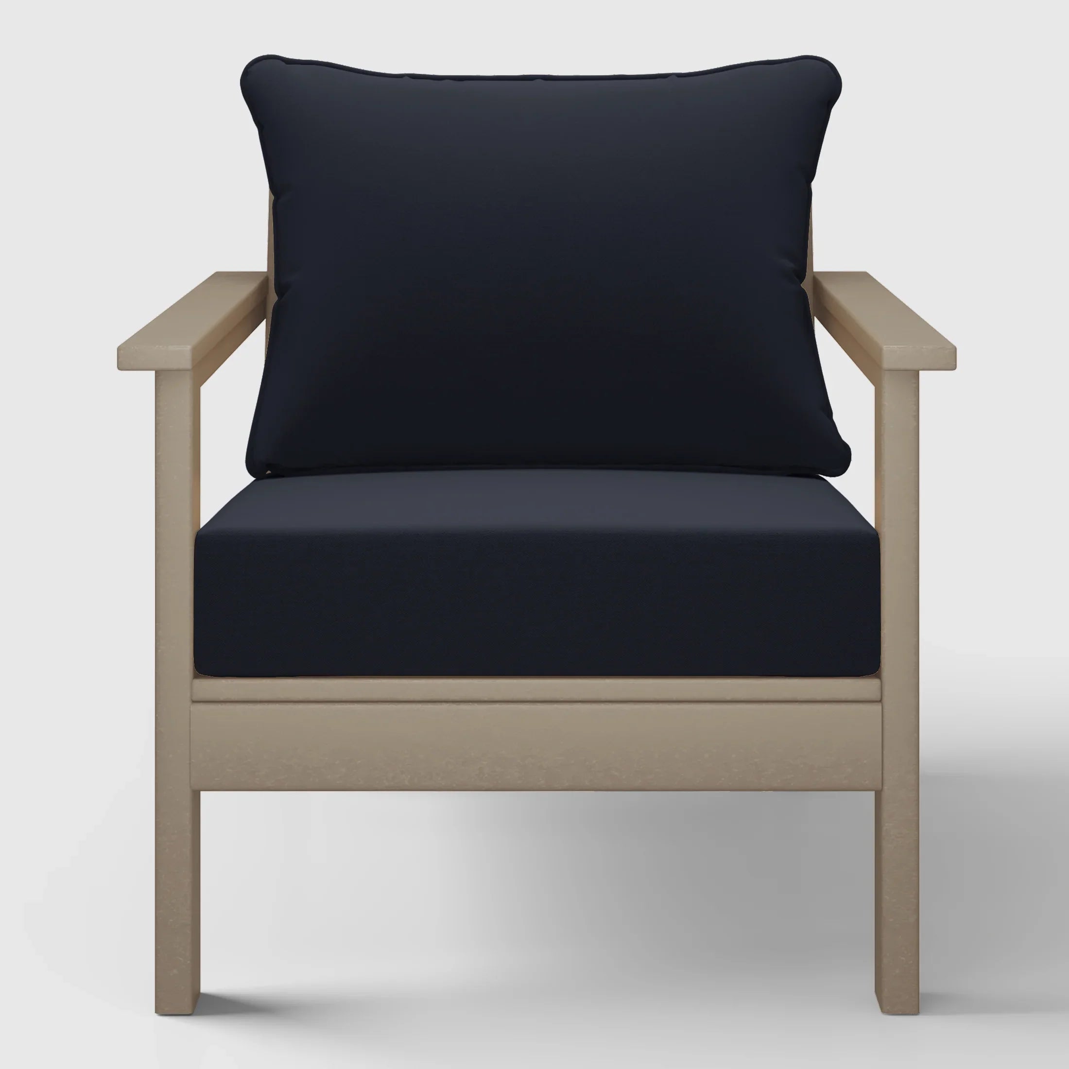 Portsmouth Outdoor Modern HDPE Patio Club Chair with Deep Seat Cushions