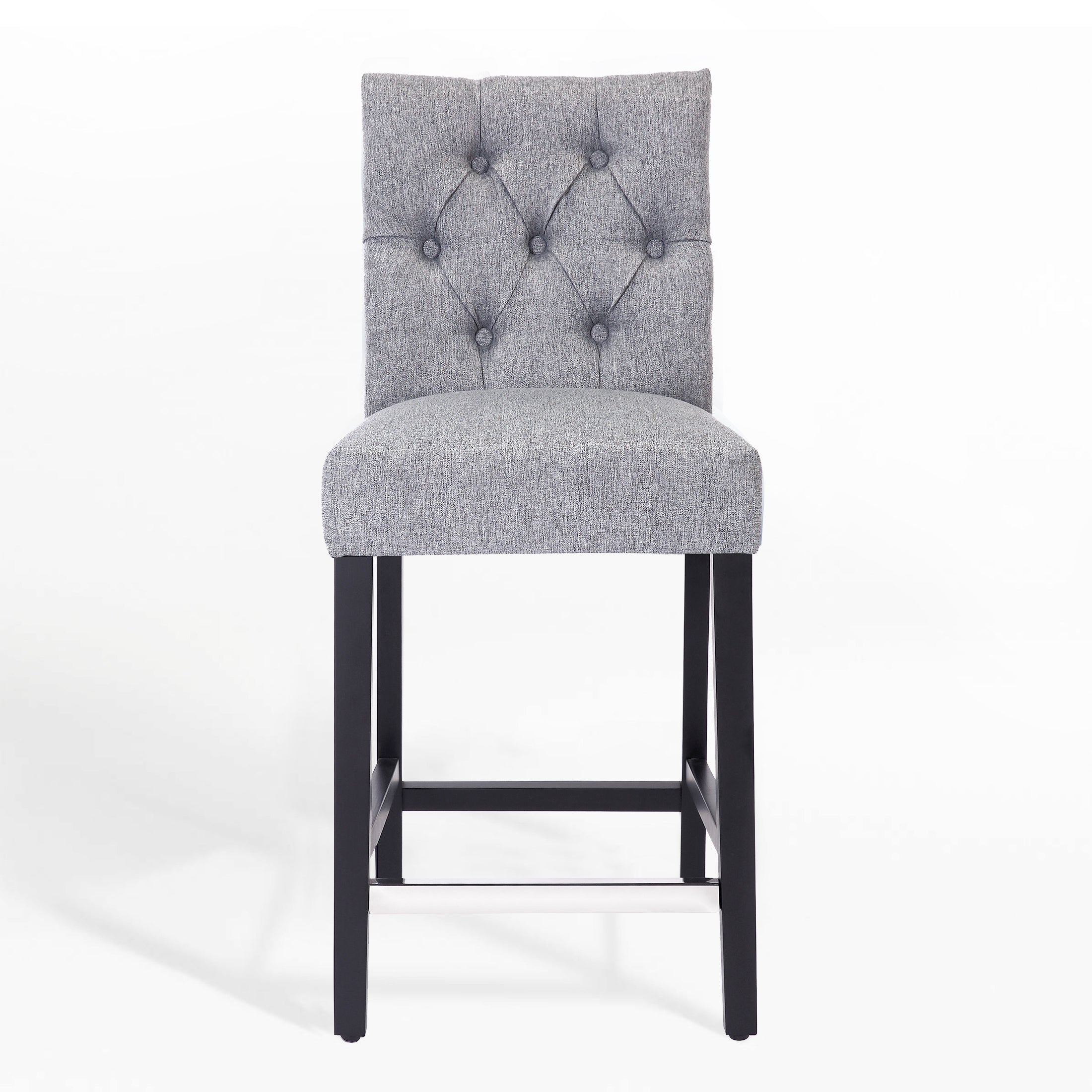 Bellmount 24" Linen Fabric Tufted Counter Stool,Black