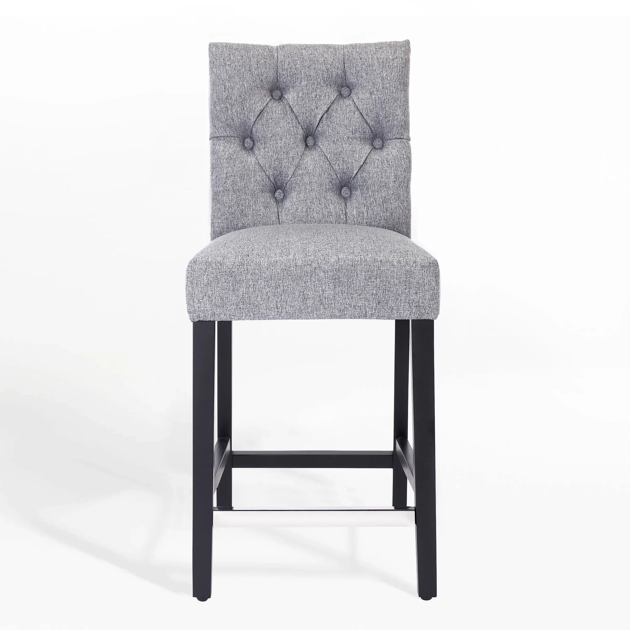 Bellmount 24" Linen Fabric Tufted Counter Stool,Black