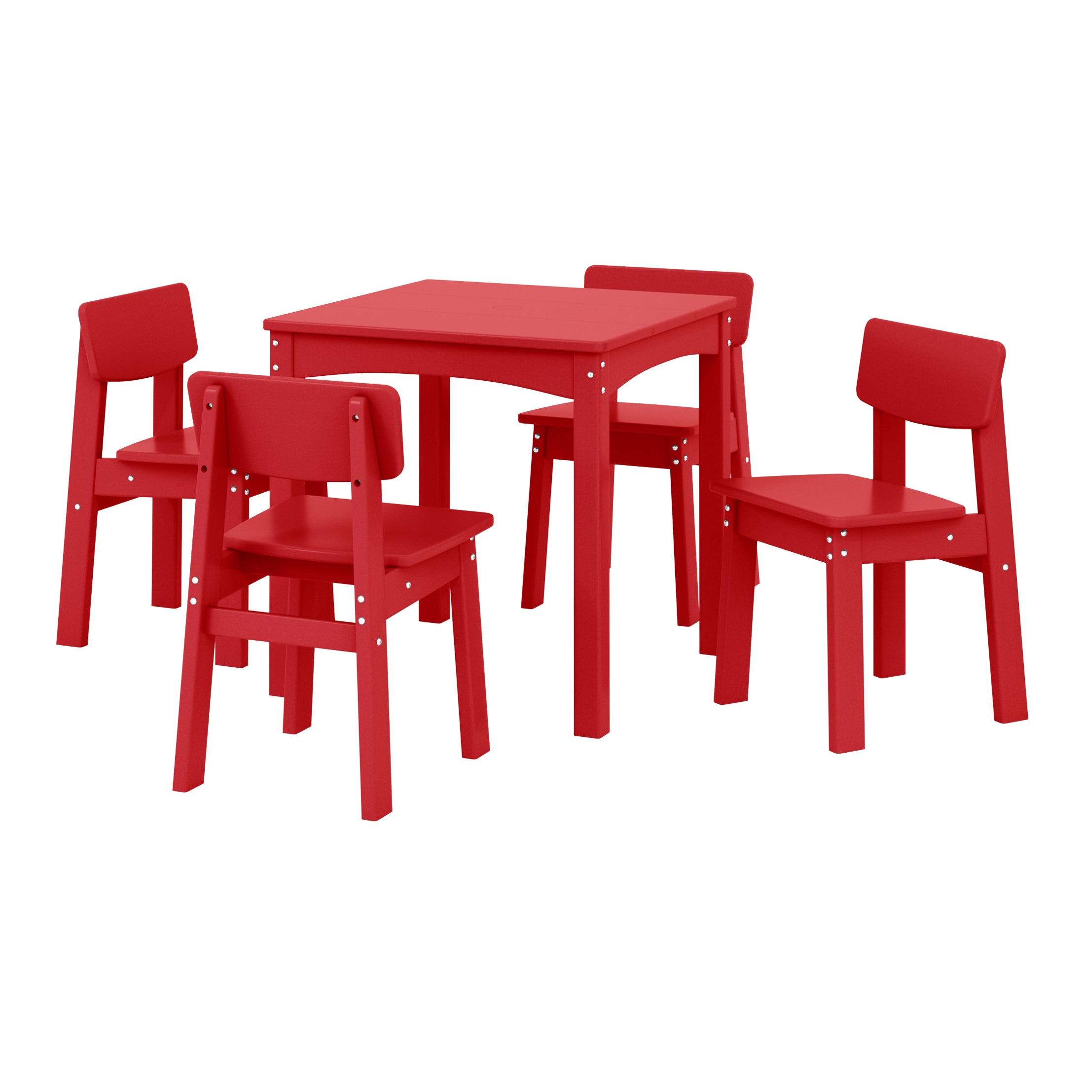 Playhouse Kids 5-Piece Modern HDPE Dining Table and Chairs Set