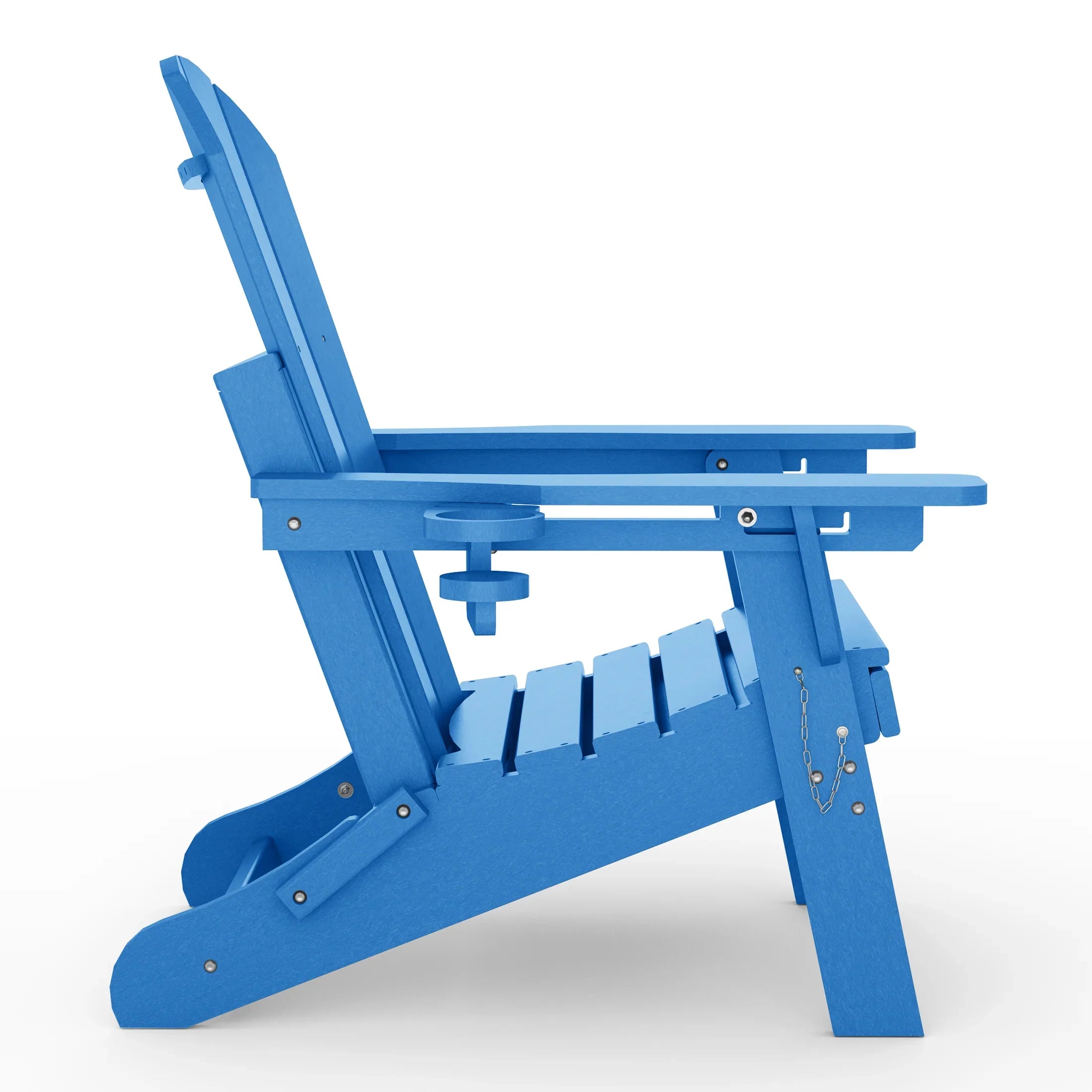 Paradise Folding Adjustable Adirondack Chair with Retractable Ottoman and Cup Holder (Set of 2)