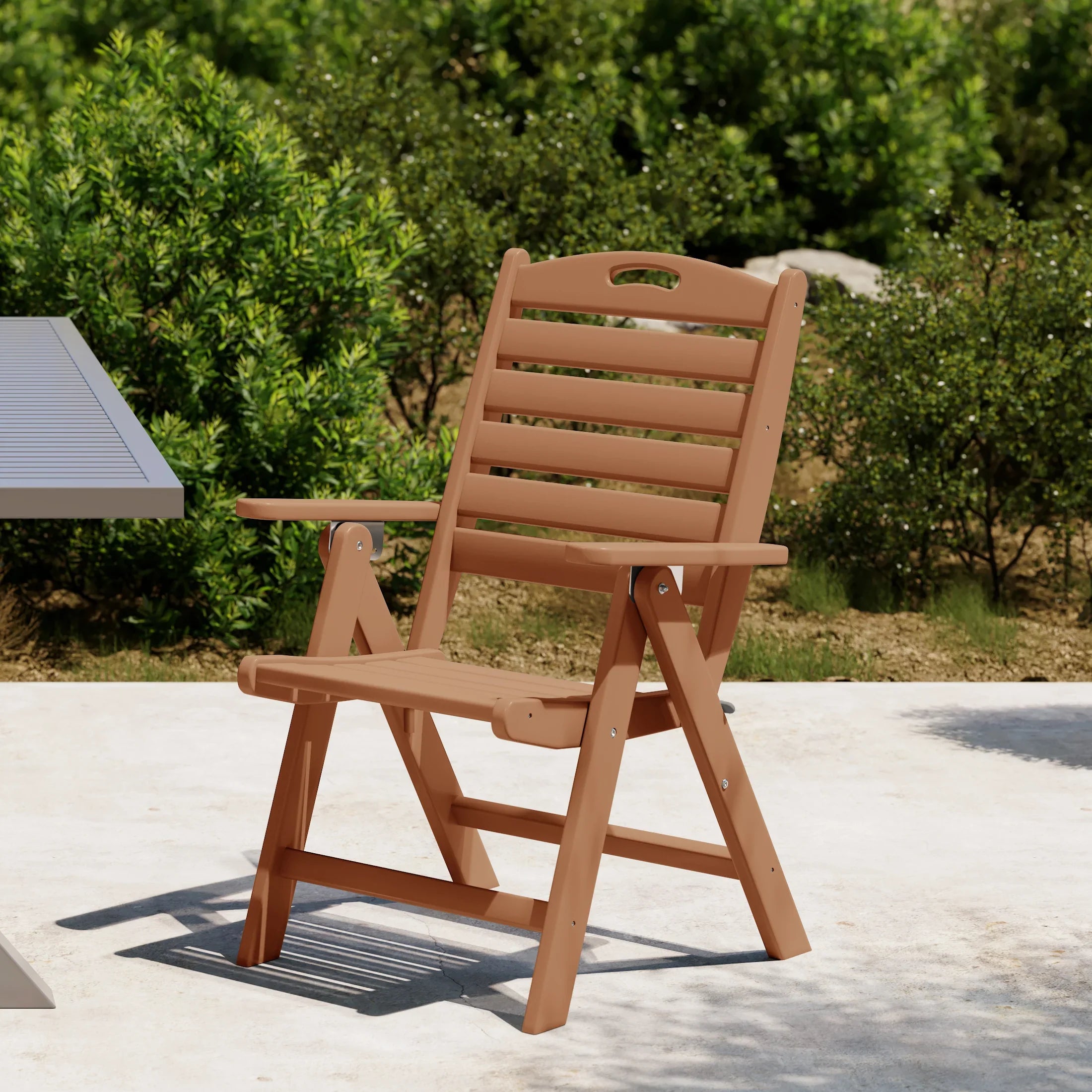 Paradise HDPE Adjustable Highback Folding Patio Dining Chair