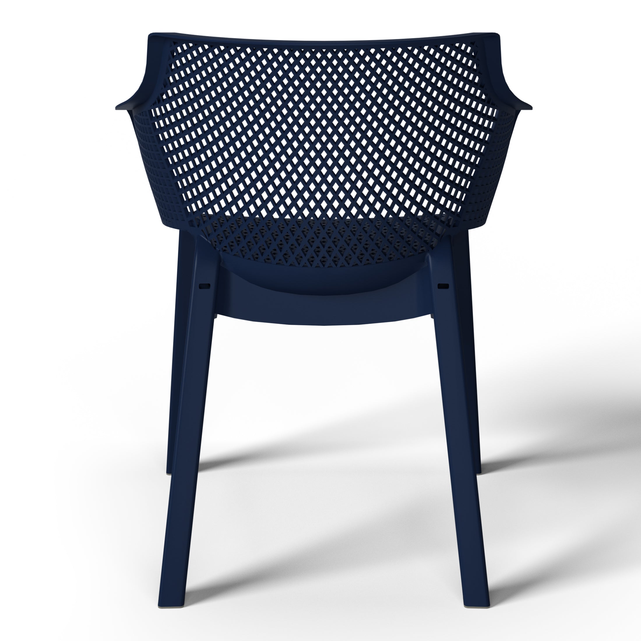 Sunshine Outdoor Modern Stackable Plastic Resin Patio Dining Armchair (Set of 4)