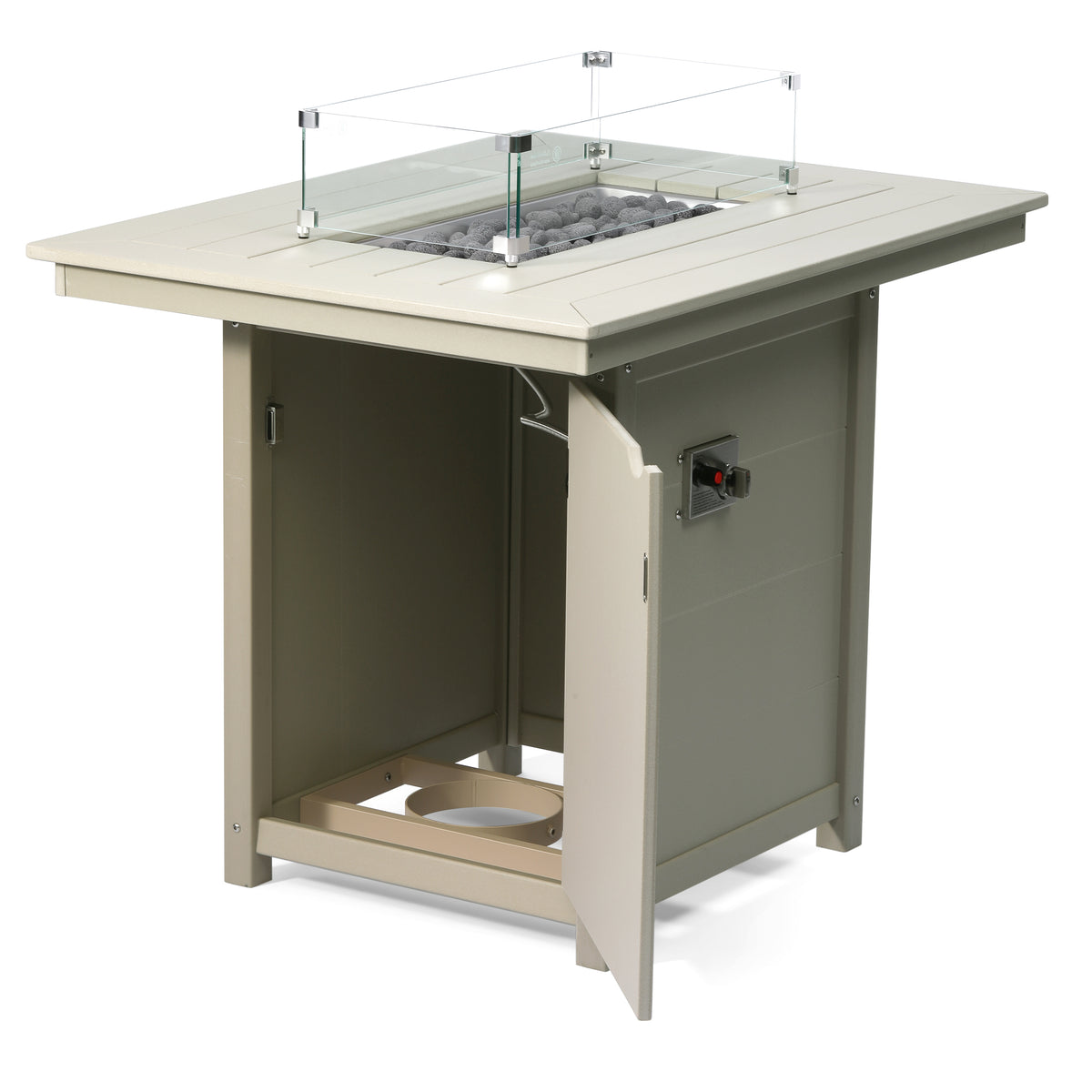 Sol 46" Modern Outdoor Patio Gas Propane Rectangle Fire Pit Table