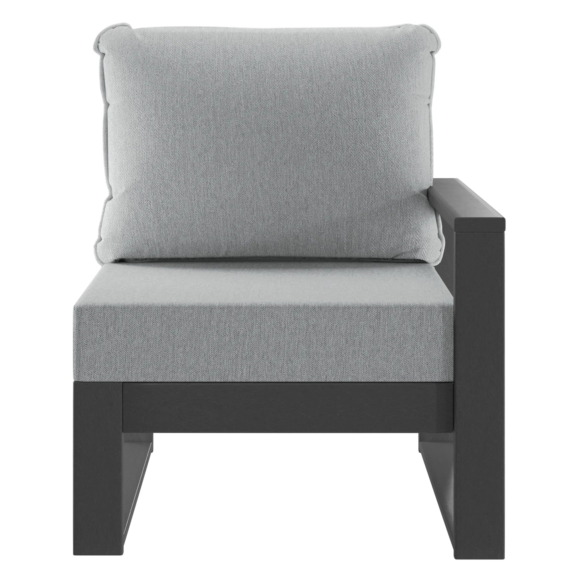Rockaway Outdoor Patio HDPE Right Arm Facing Sectional Corner Chair with Patio Cushions