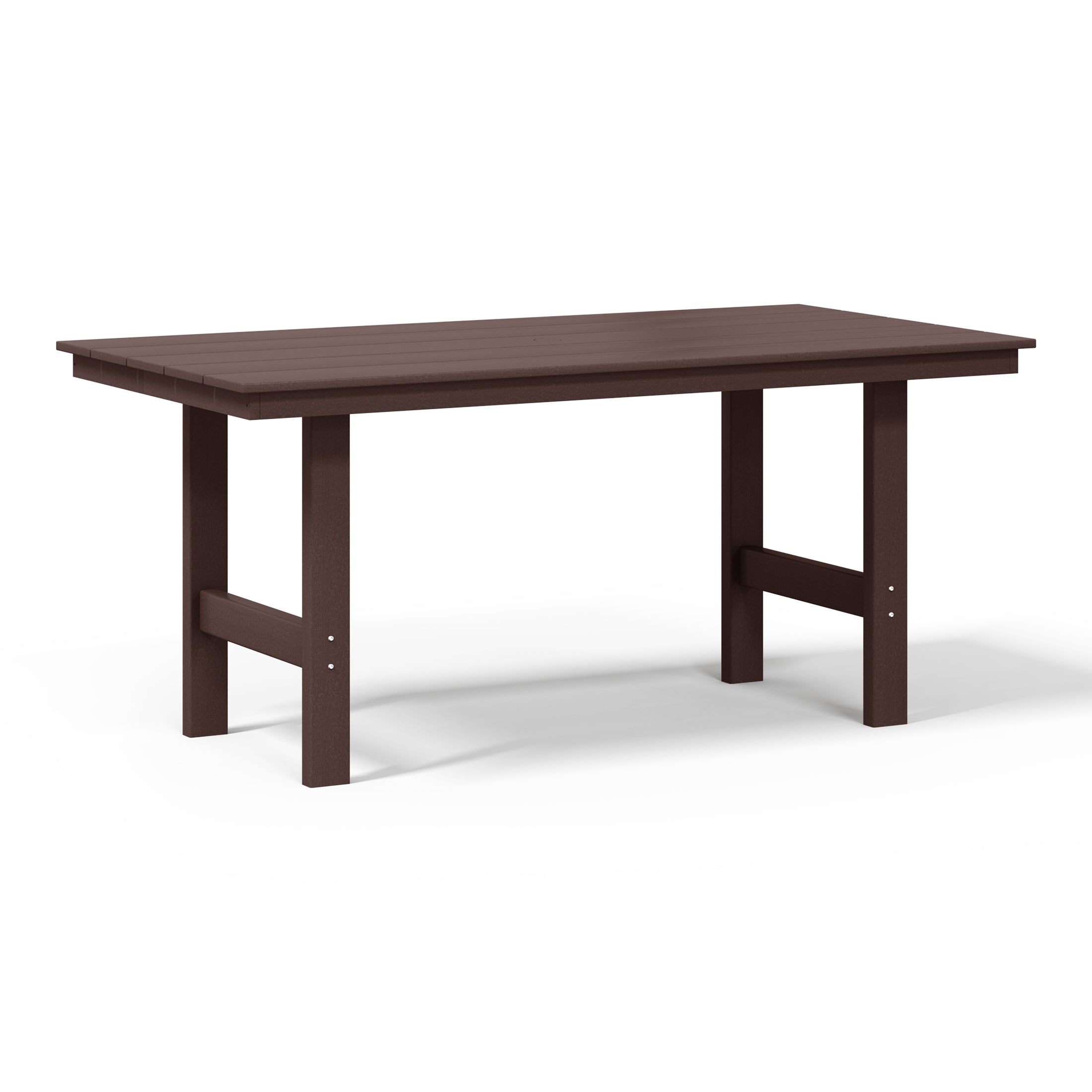 Palms Outdoor Modern HDPE 66" Wide Rectangle Patio Dining Table for 6
