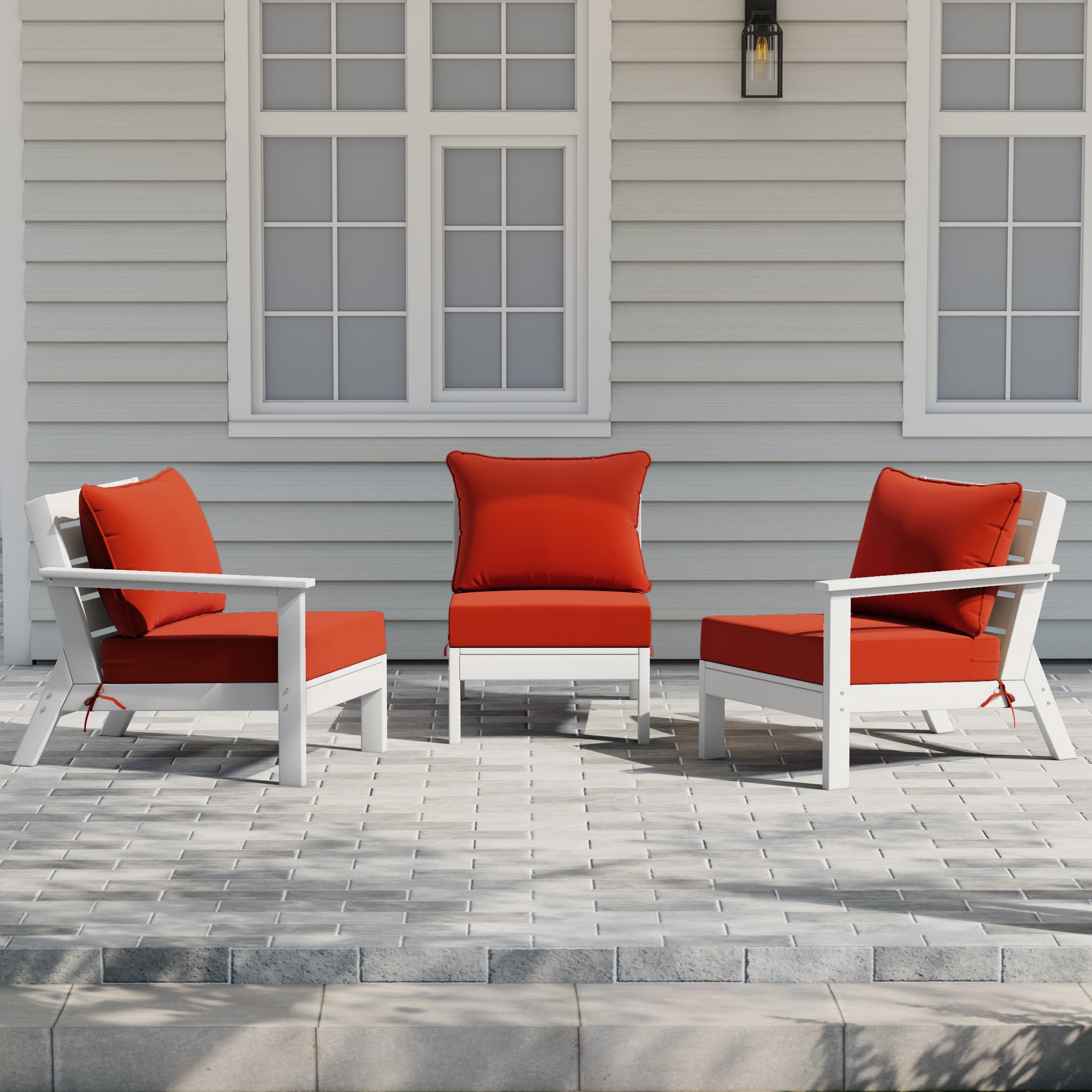 Portsmouth Outdoor Patio HDPE Sectional Sofa with Patio Cushions