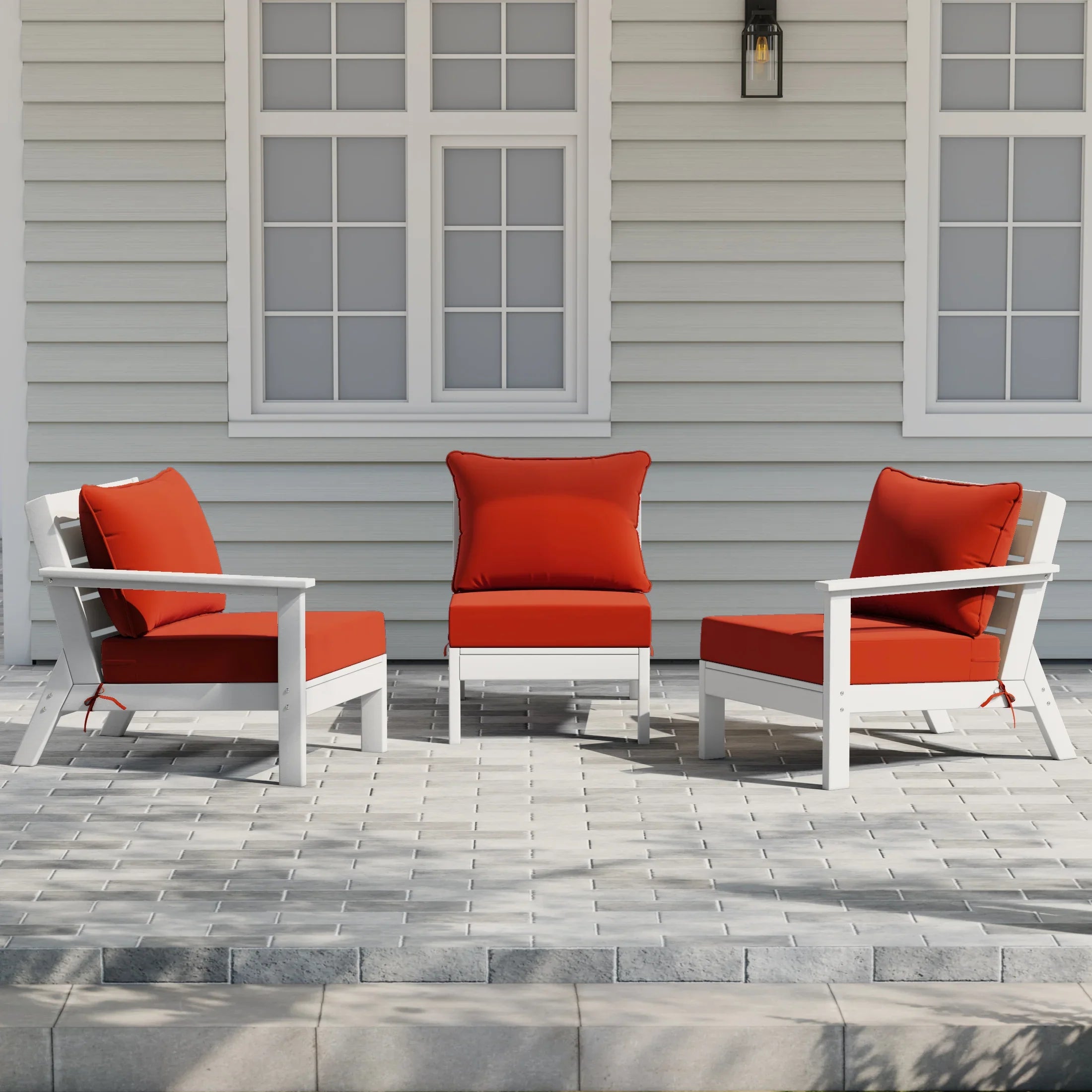 Portsmouth Outdoor Patio HDPE Sectional Sofa with Patio Cushions