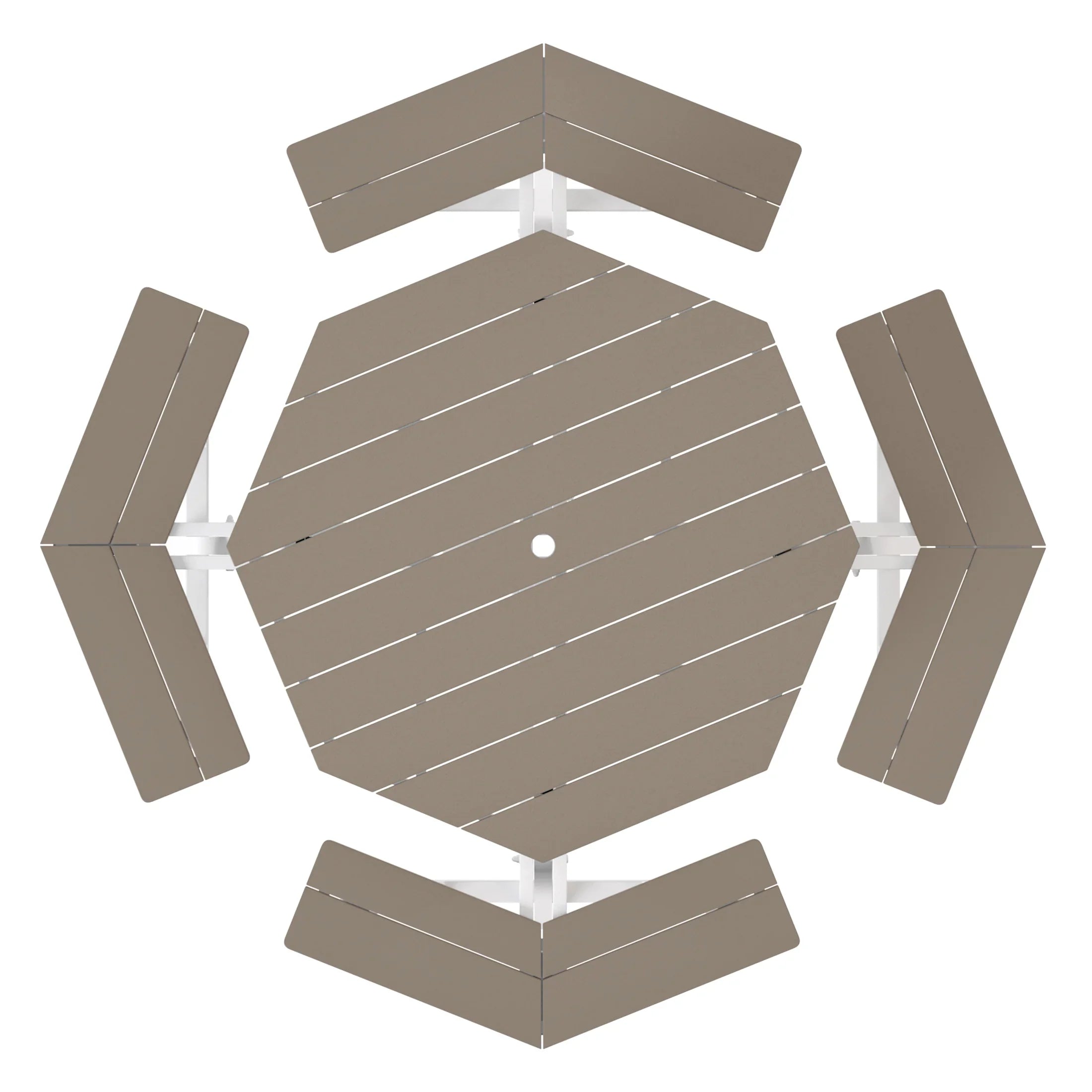 Macon Outdoor 48" HDPE 8-Person Patio Octagon Picnic Table