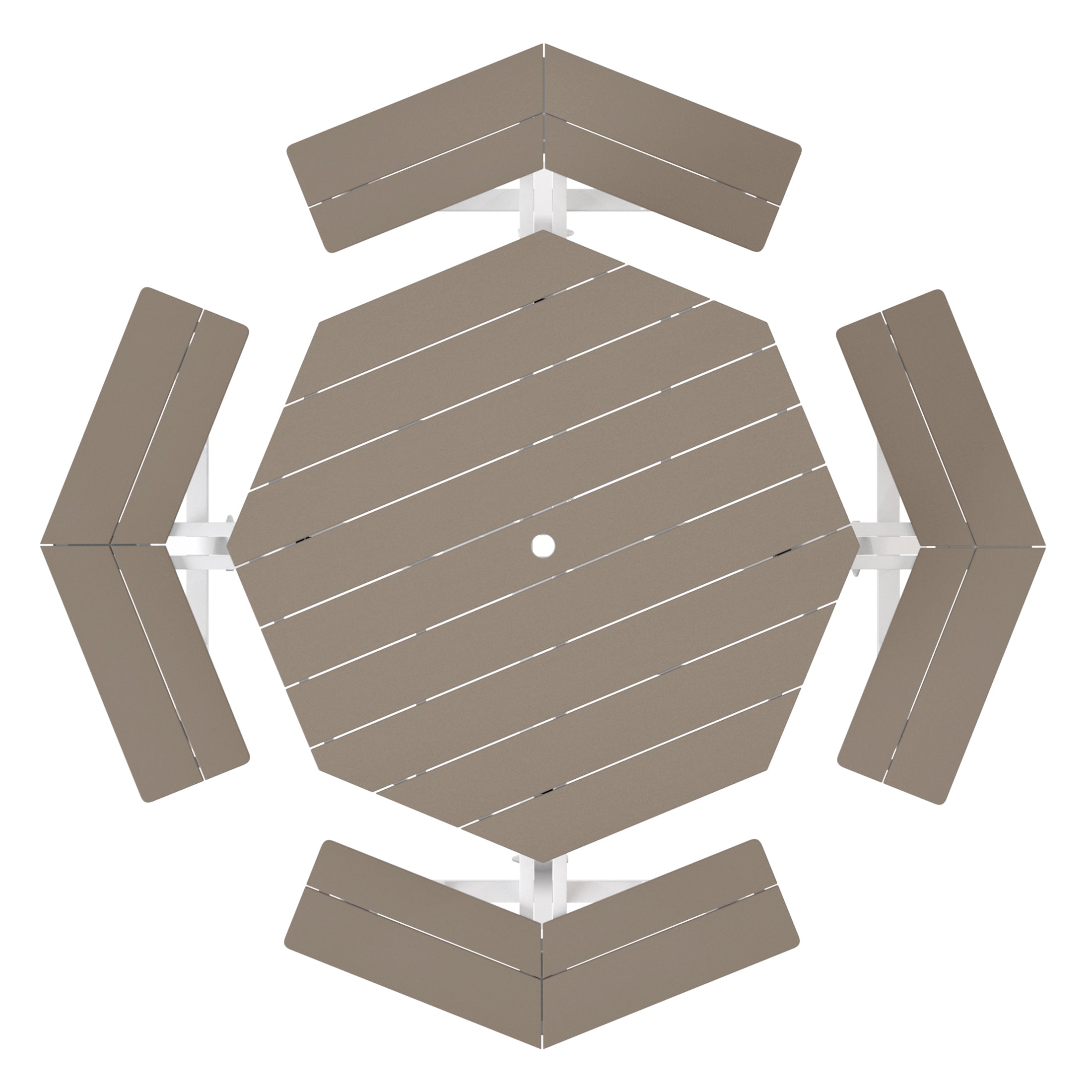 Macon Outdoor 48" HDPE 8-Person Patio Octagon Picnic Table