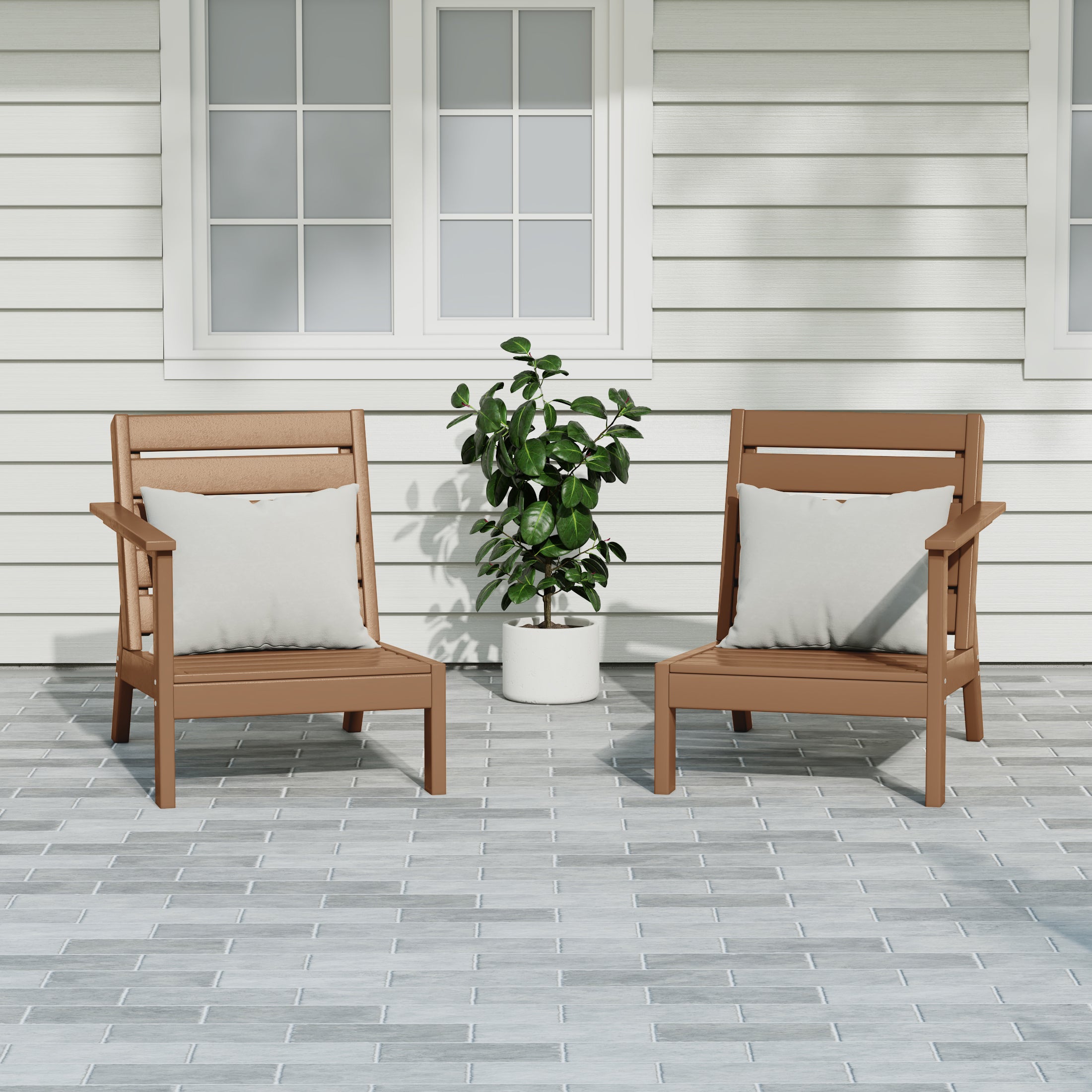 Portsmouth Outdoor Patio HDPE Deep Seating Sectional Loveseat