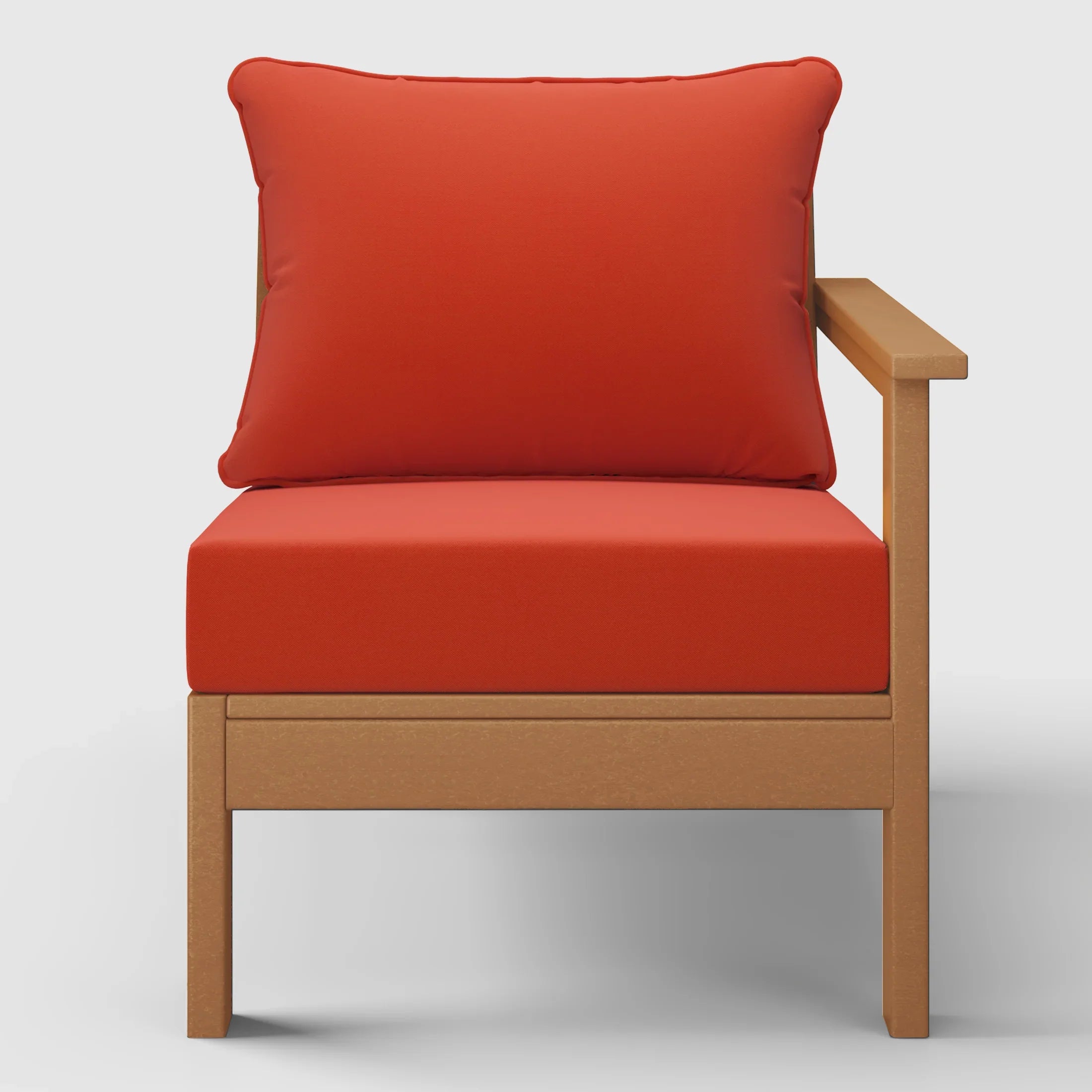 Portsmouth Outdoor Patio HDPE Right Arm Sectional Corner Club Chair with Patio Cushions