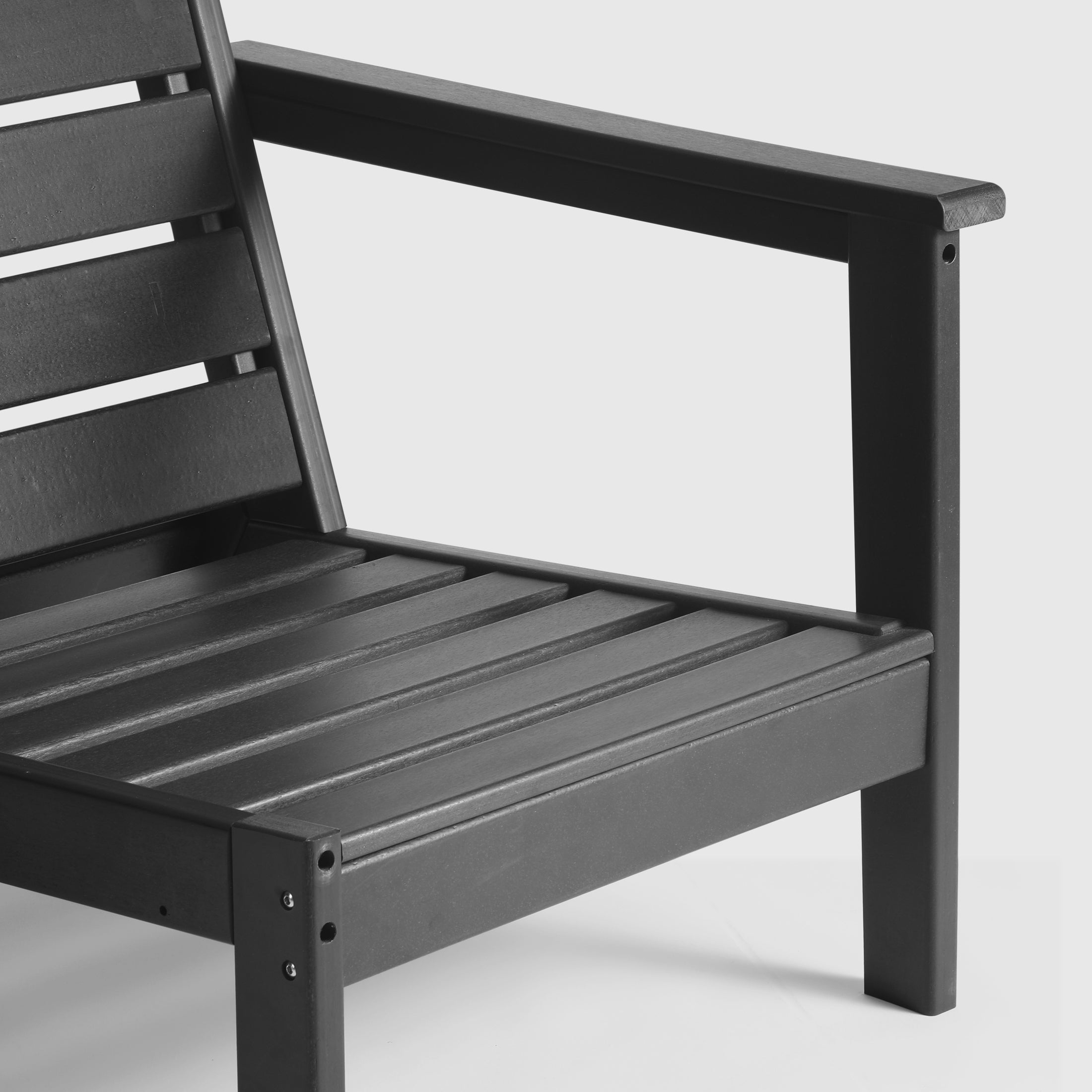 Portsmouth Outdoor Modern HDPE Patio Club Chair with Deep Seat Cushions