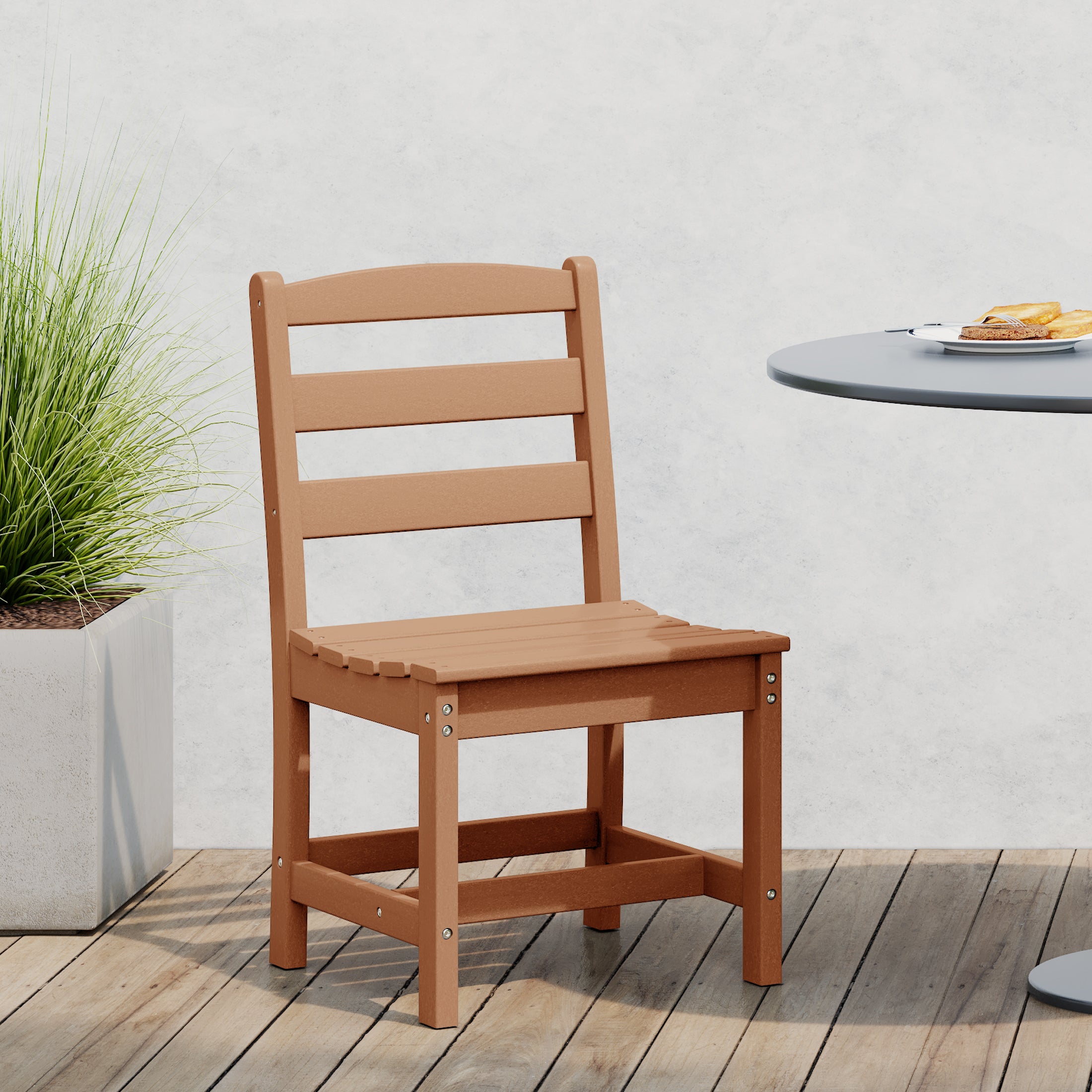 Palms Outdoor HDPE Patio Classic Armless Dining Side Chair