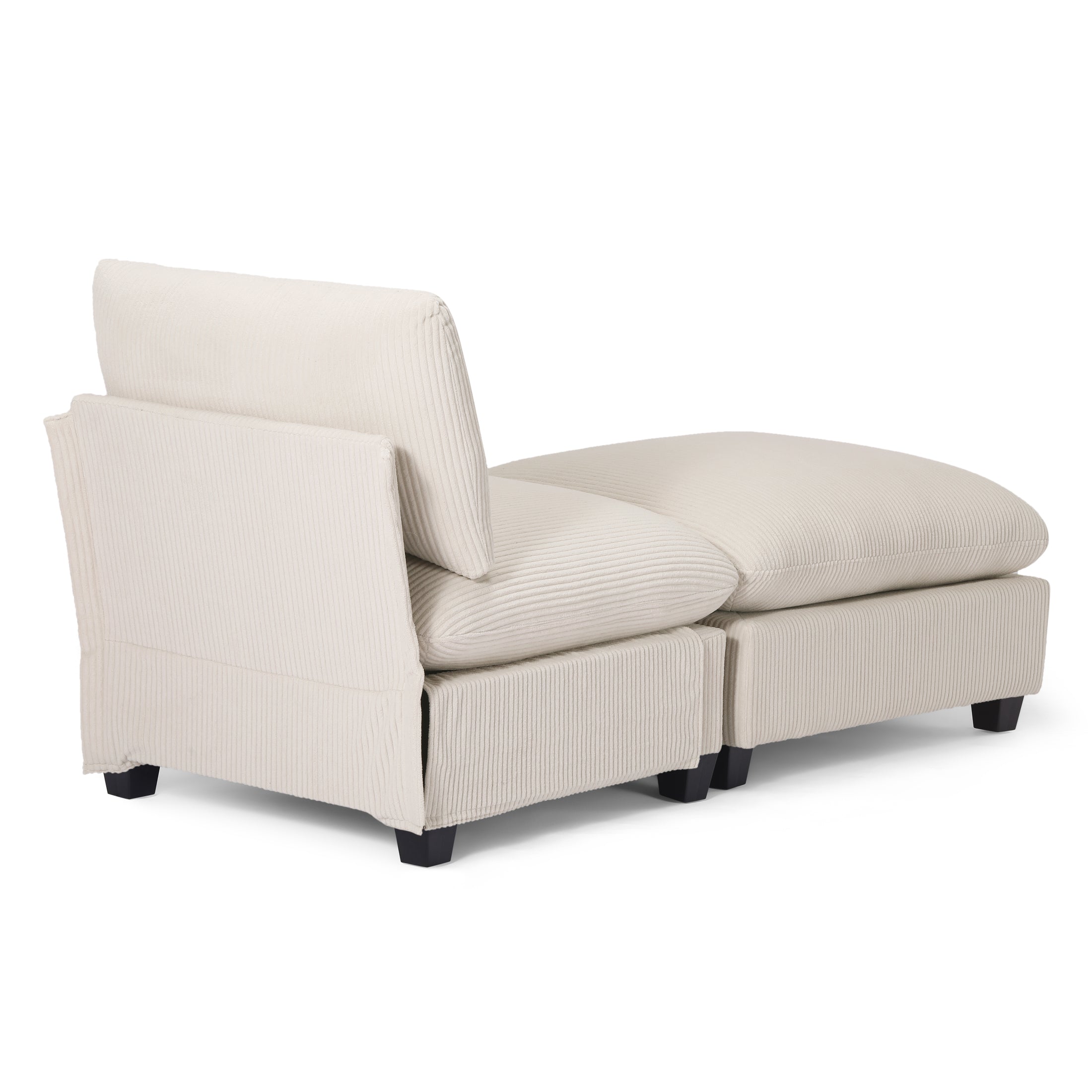 Ava 68.5" Corduroy Upholstered Indoor Chaise Lounge Chair