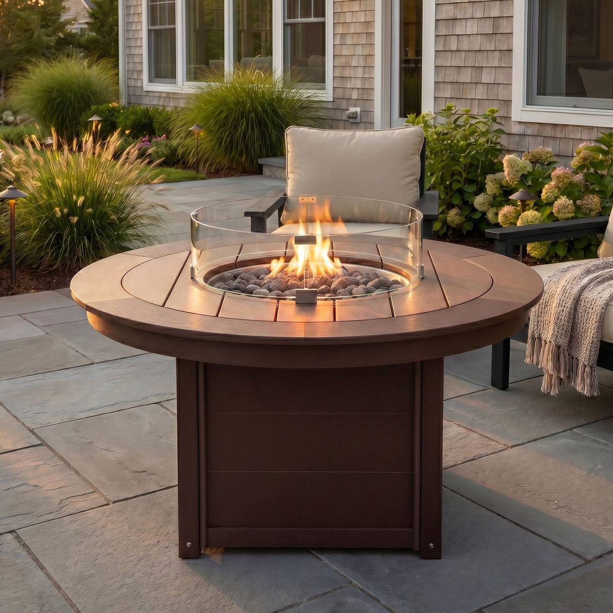 Sol 47" Modern Outdoor 55,000 BTU Patio Propane Round Fire Pit Table