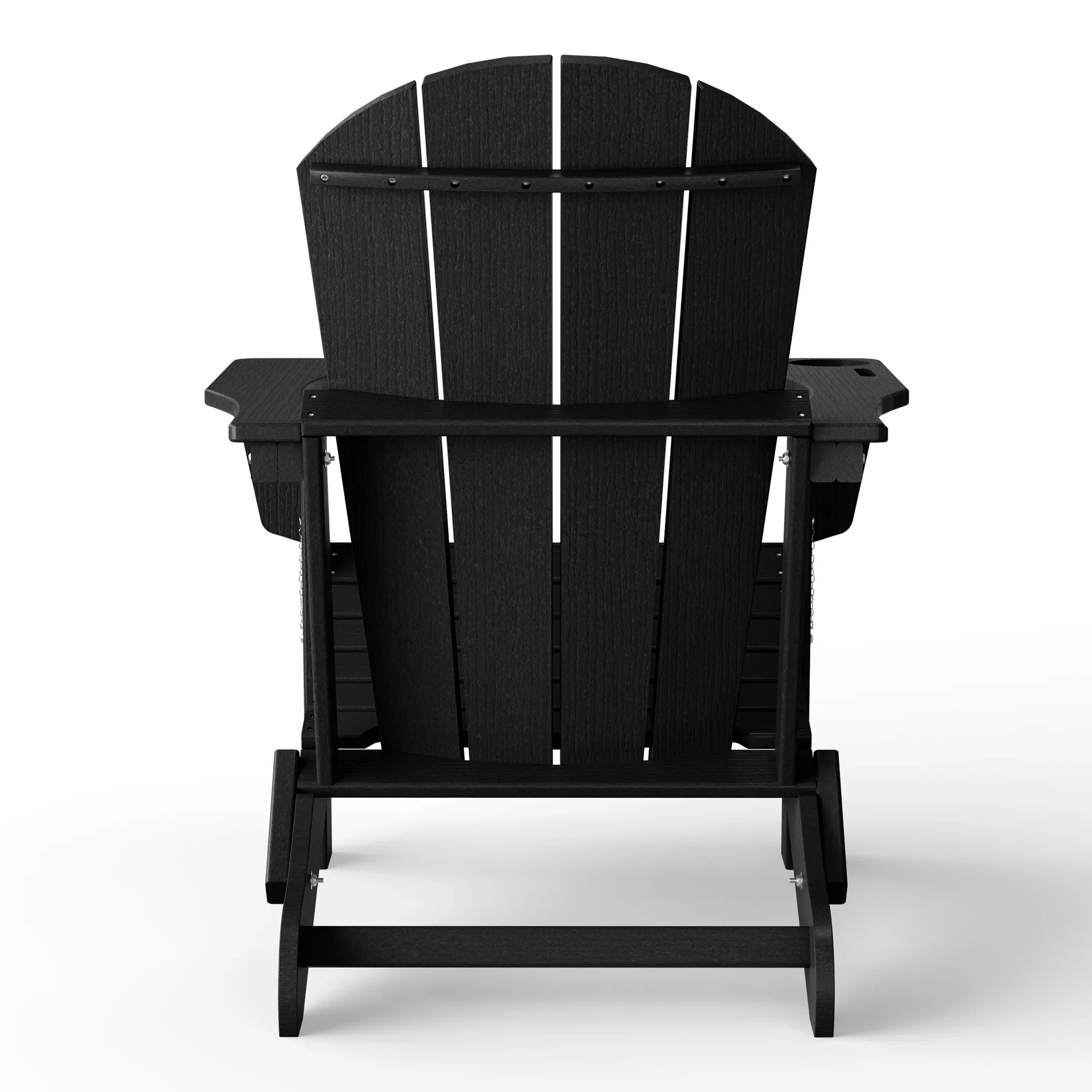 Rockport Outdoor Patio HDPE Resin Folding Adirondack Chairs With Cup Holder and Phone Holder (Set of Four)