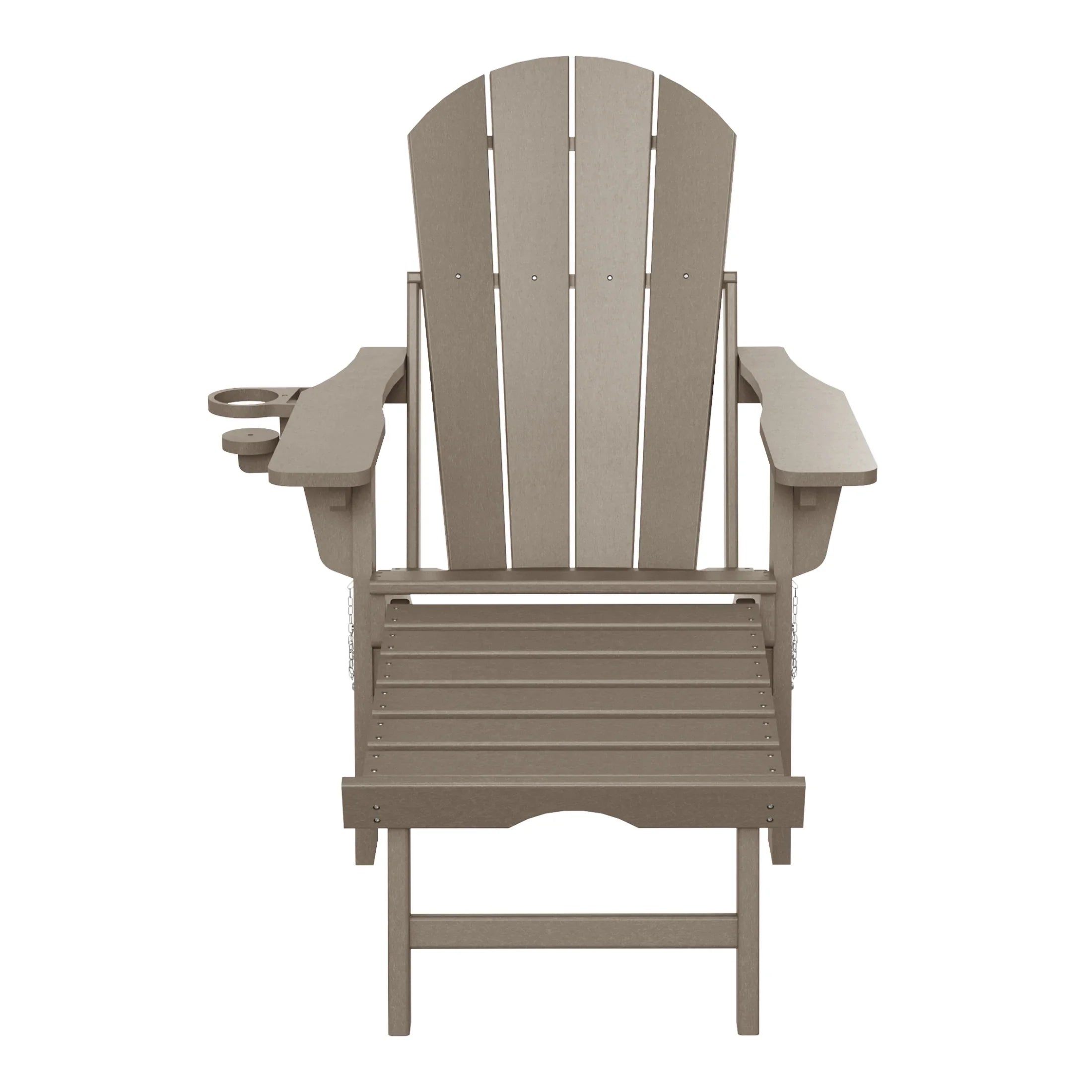 Paradise Folding Adjustable Adirondack Chair with Retractable Ottoman and Cup Holder