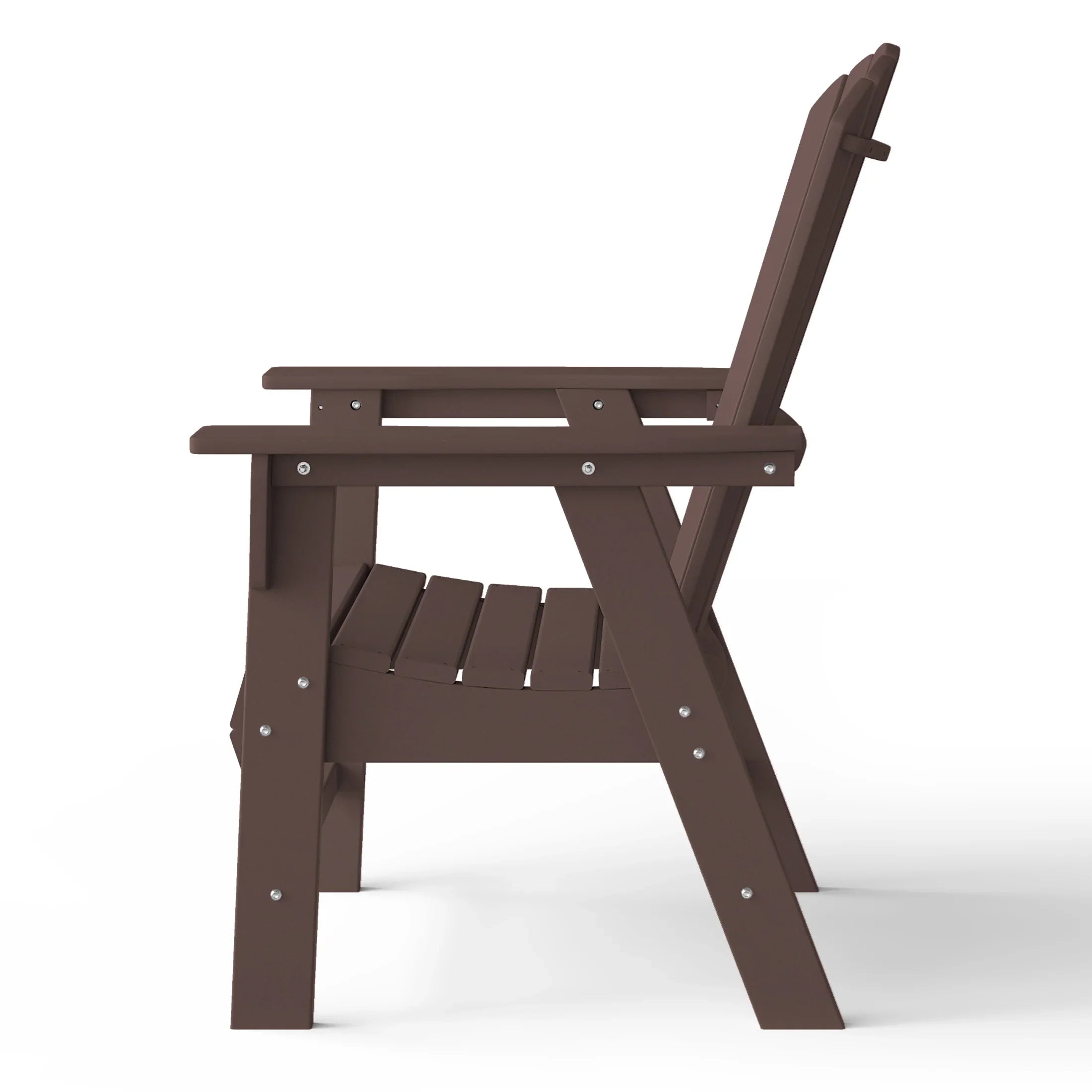 Portside Outdoor Patio Shell-back Adirondack Dining Chair Weather Resistant