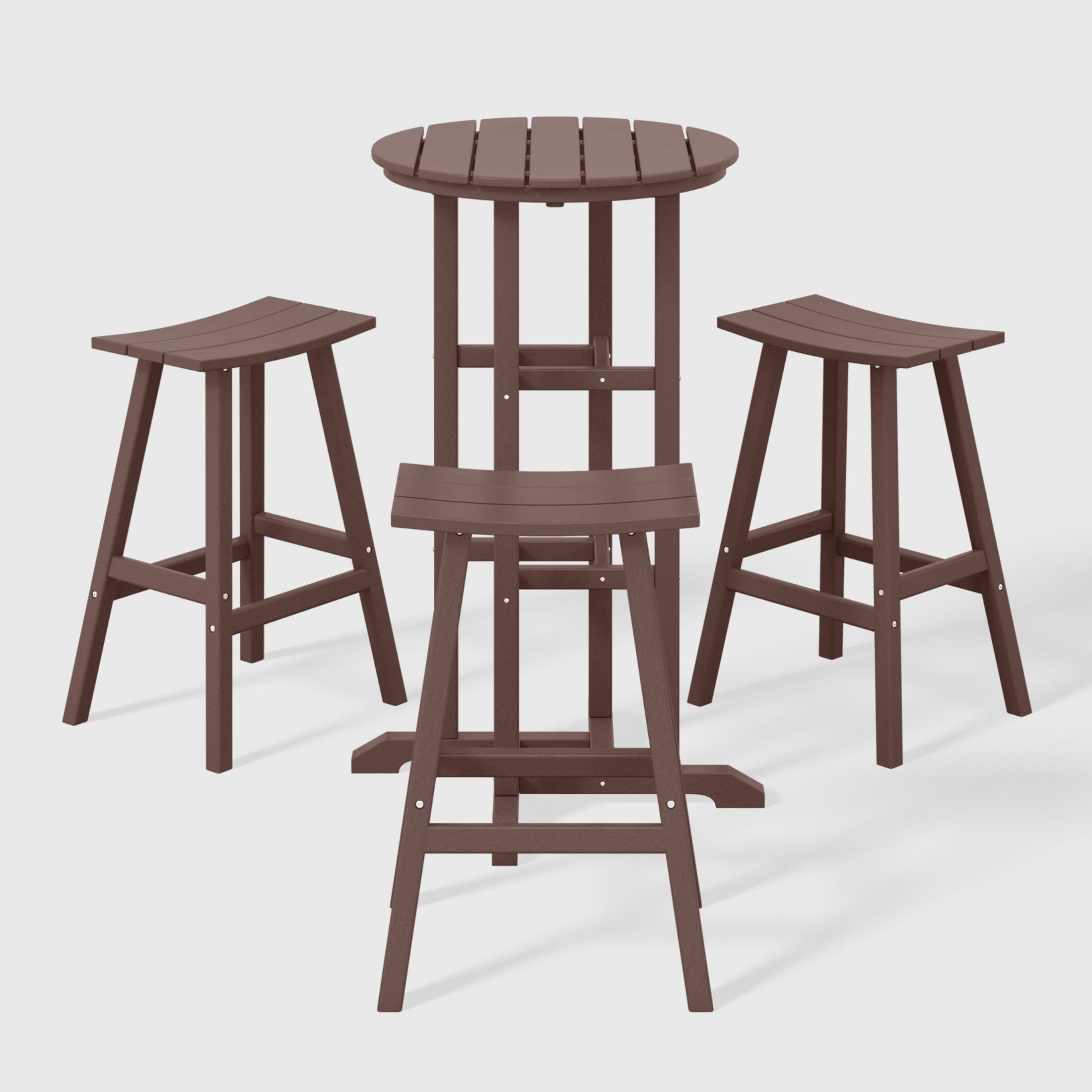 Paradise Outdoor Patio Bar Height Table and Bar Stool 4-Piece Dining Set