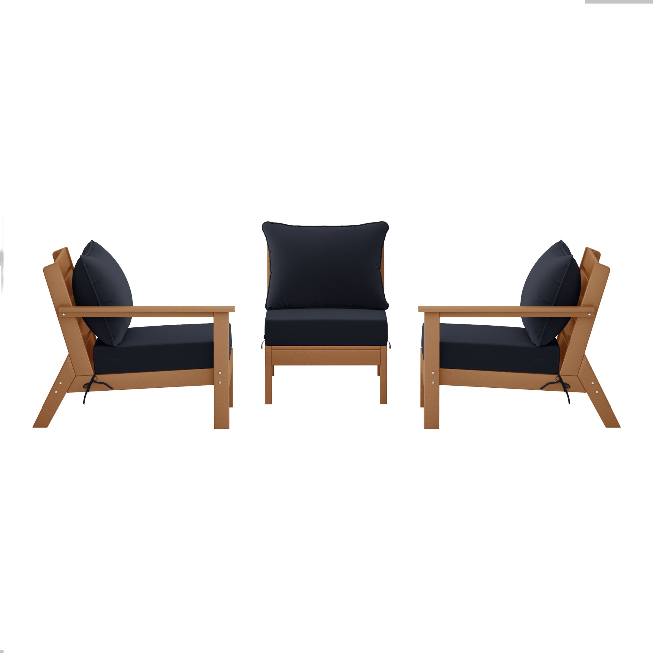 Portsmouth Outdoor Patio HDPE Sectional Sofa with Patio Cushions