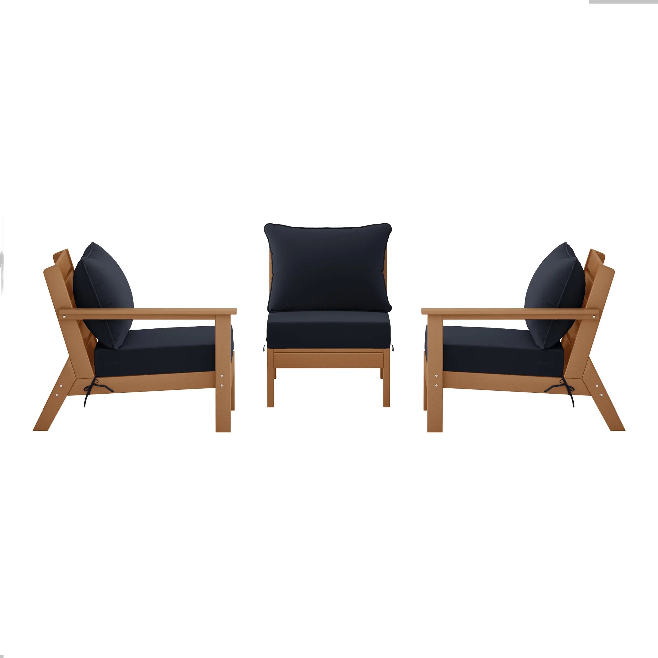 Portsmouth Outdoor Patio HDPE Sectional Sofa with Patio Cushions