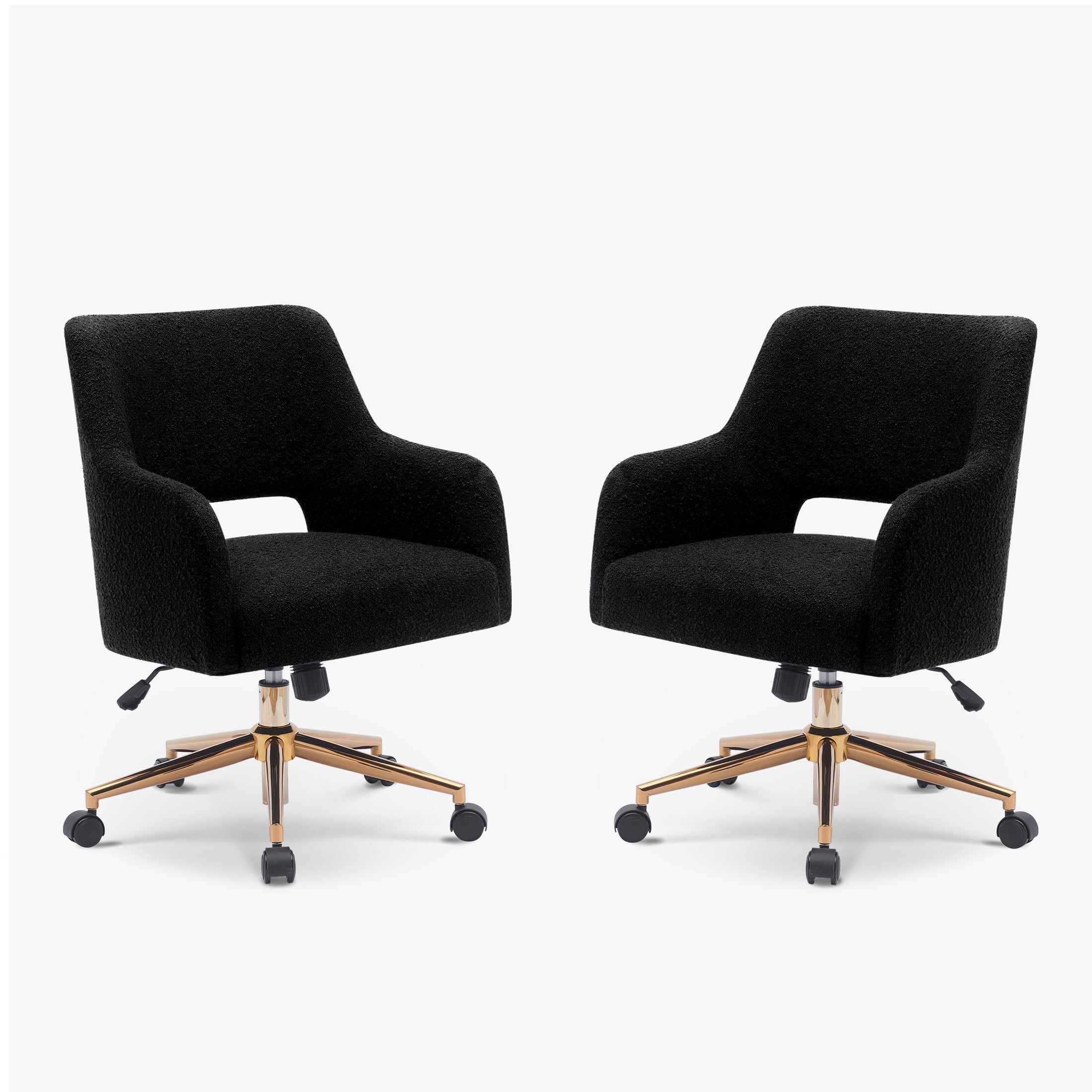Amélie Mid-Century Modern Swivel Office Vanity Chair with Wheels