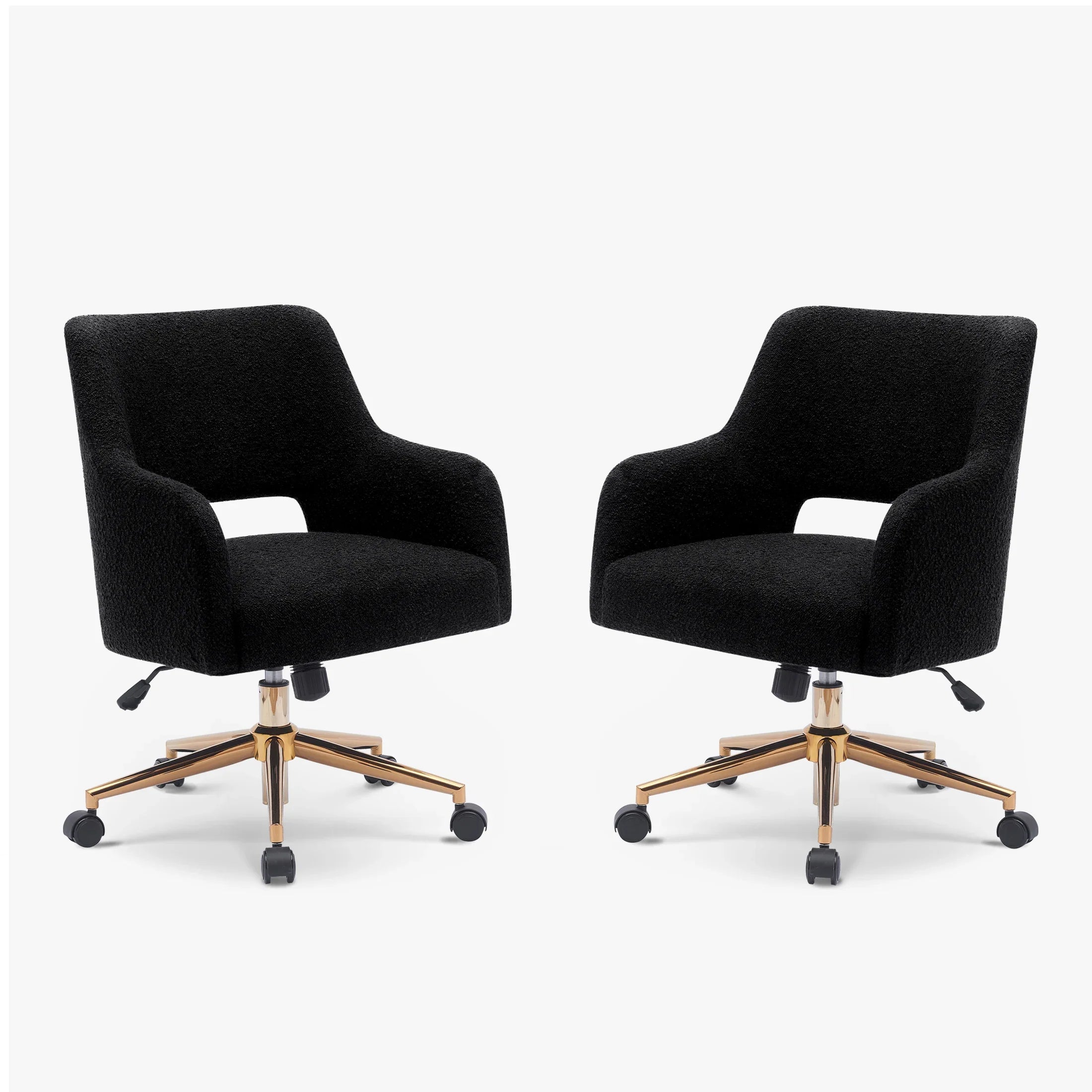 Amélie Mid-Century Modern Swivel Office Vanity Chair with Wheels