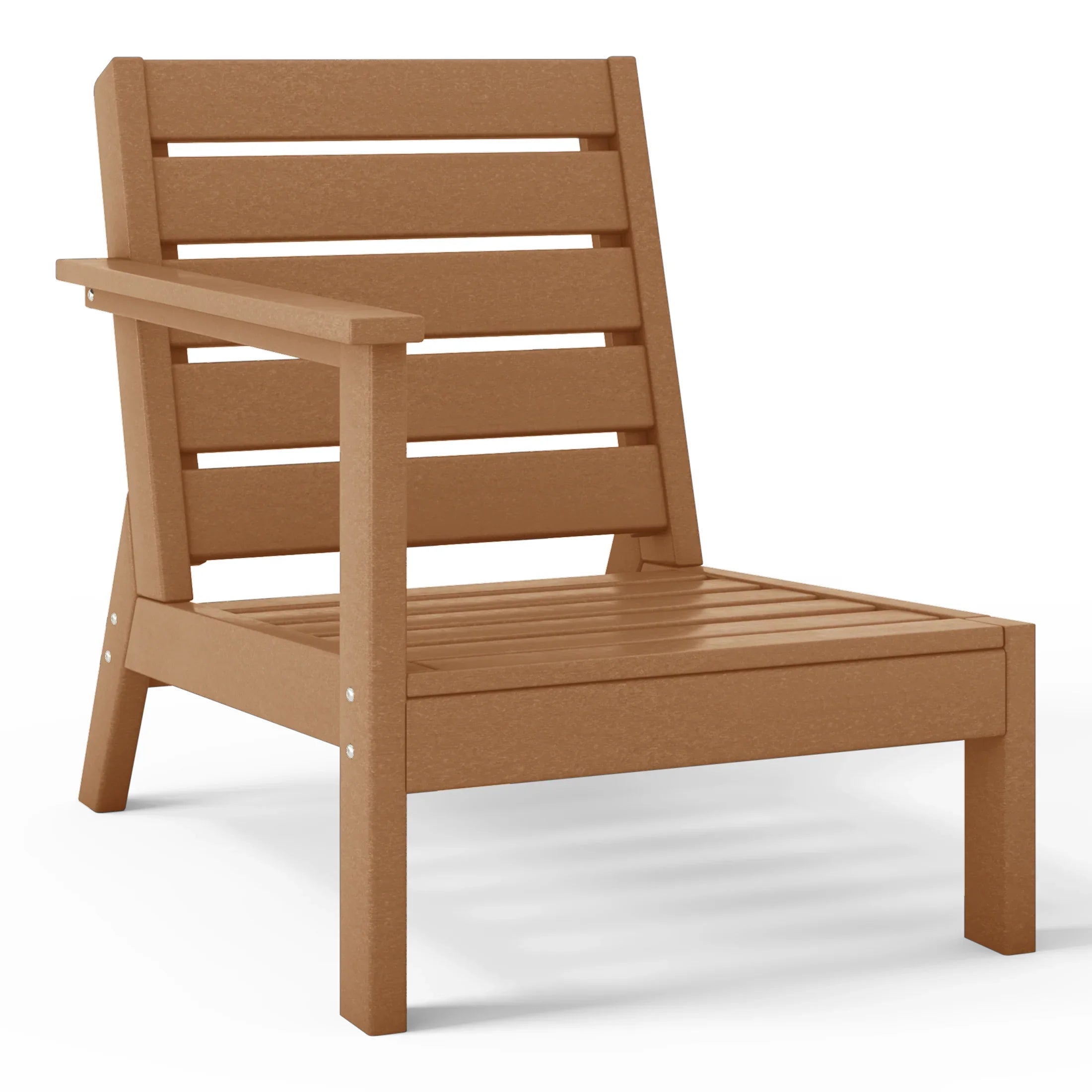 Portsmouth Outdoor Patio HDPE Left Arm Sectional Corner Club Chair with Patio Cushions