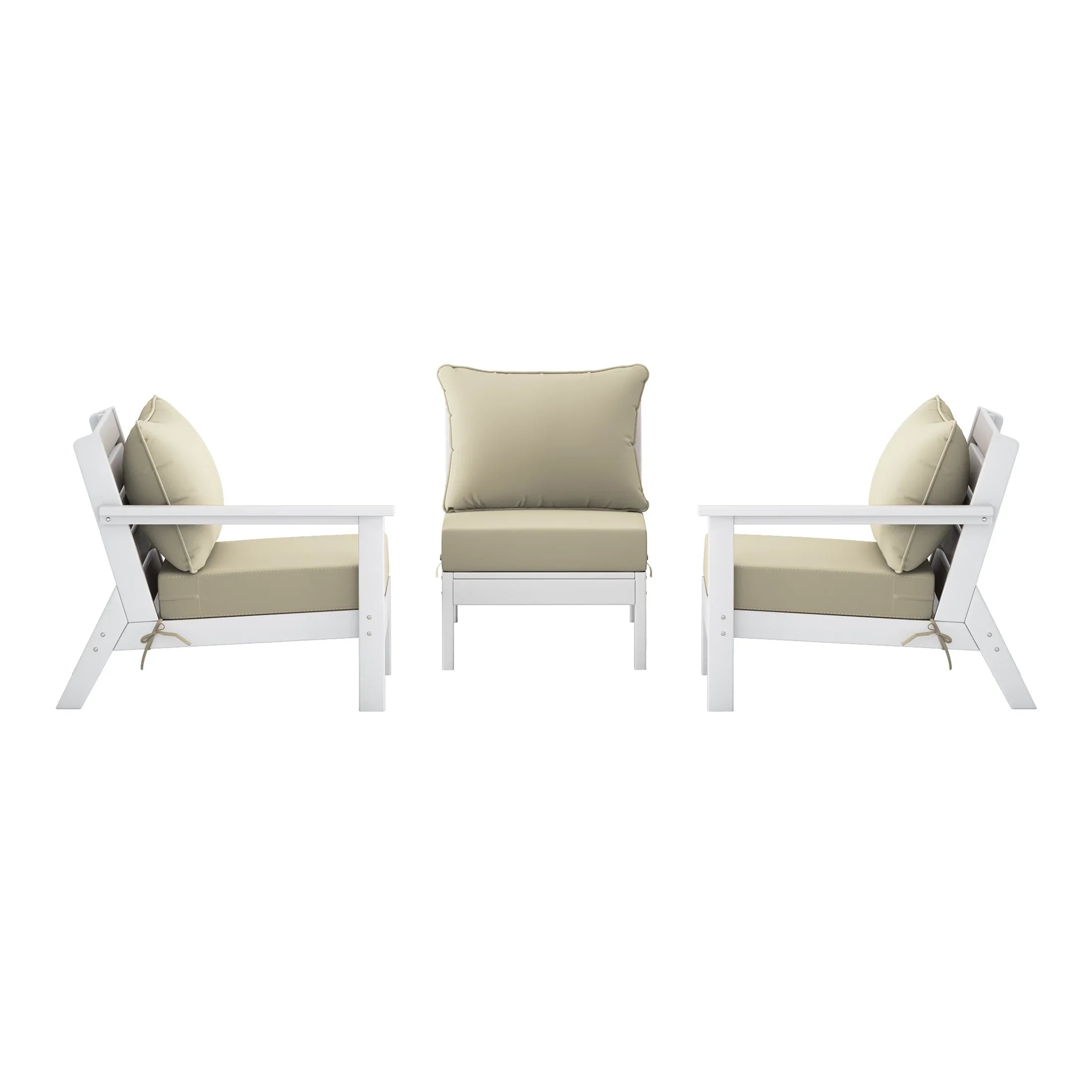 Portsmouth Outdoor Patio HDPE Sectional Sofa with Patio Cushions