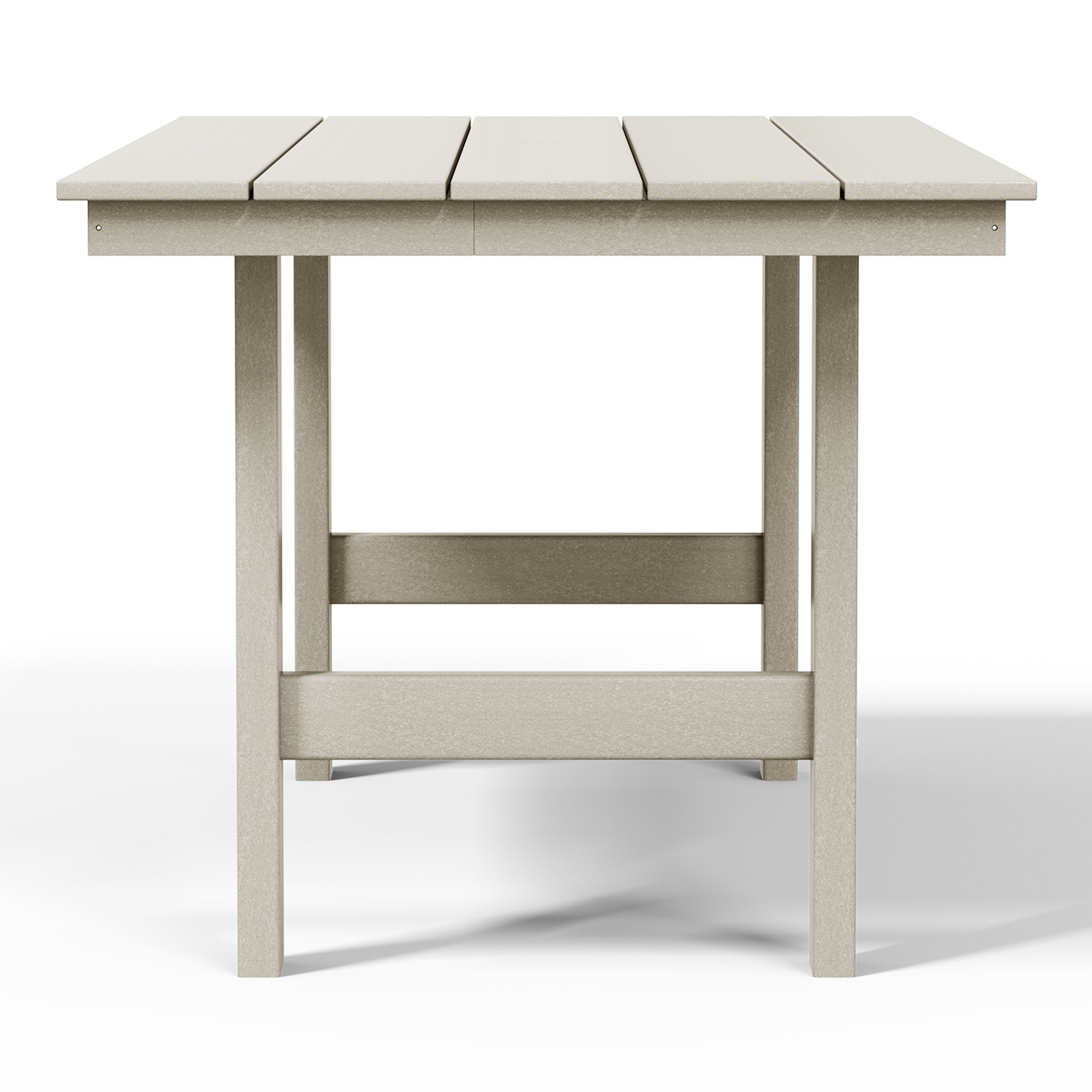 Palms Outdoor Modern HDPE 66" Wide Rectangle Patio Dining Table for 6