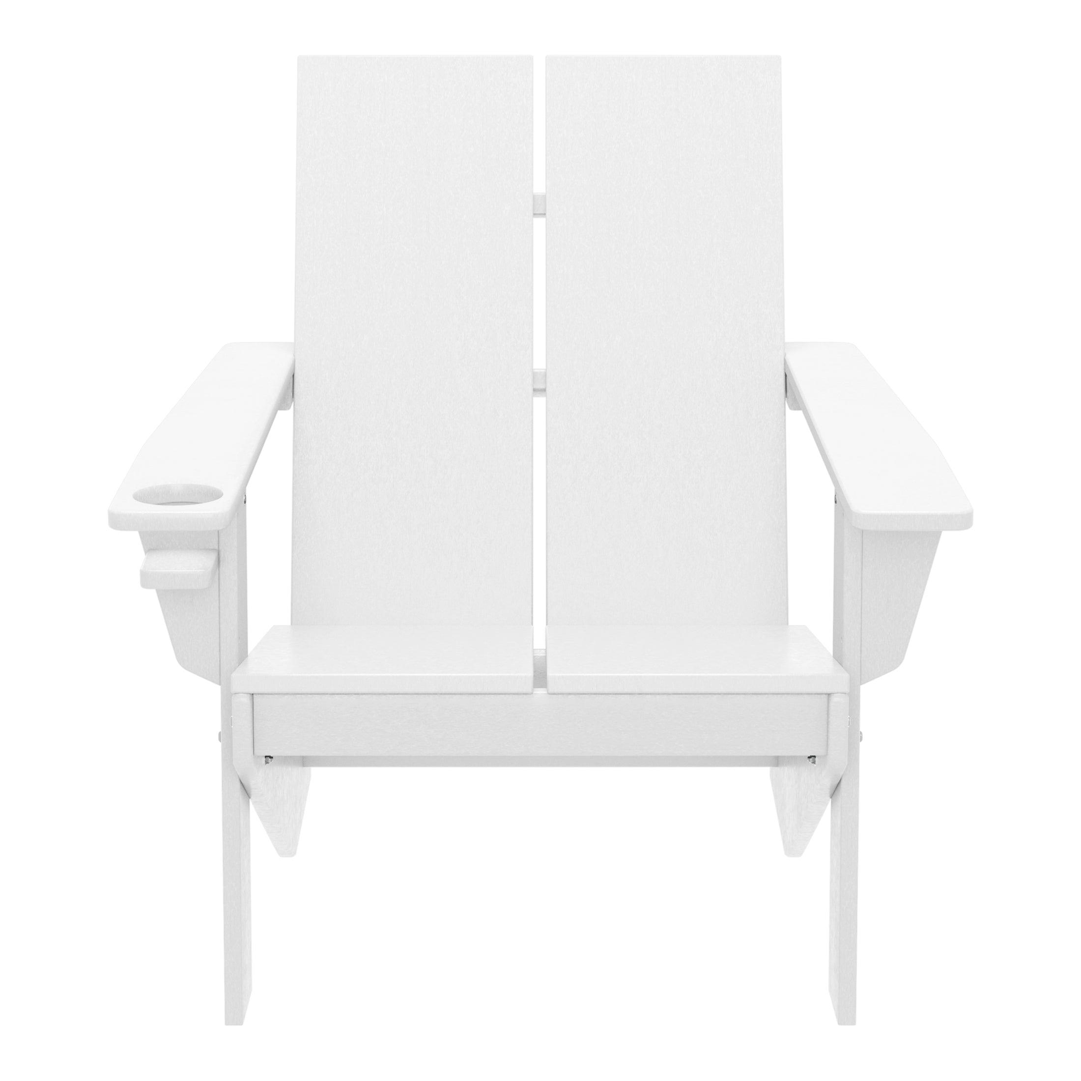 Seaview Outdoor HDPE Modern Adirondack Chair with Cup Holder (Set of 2)