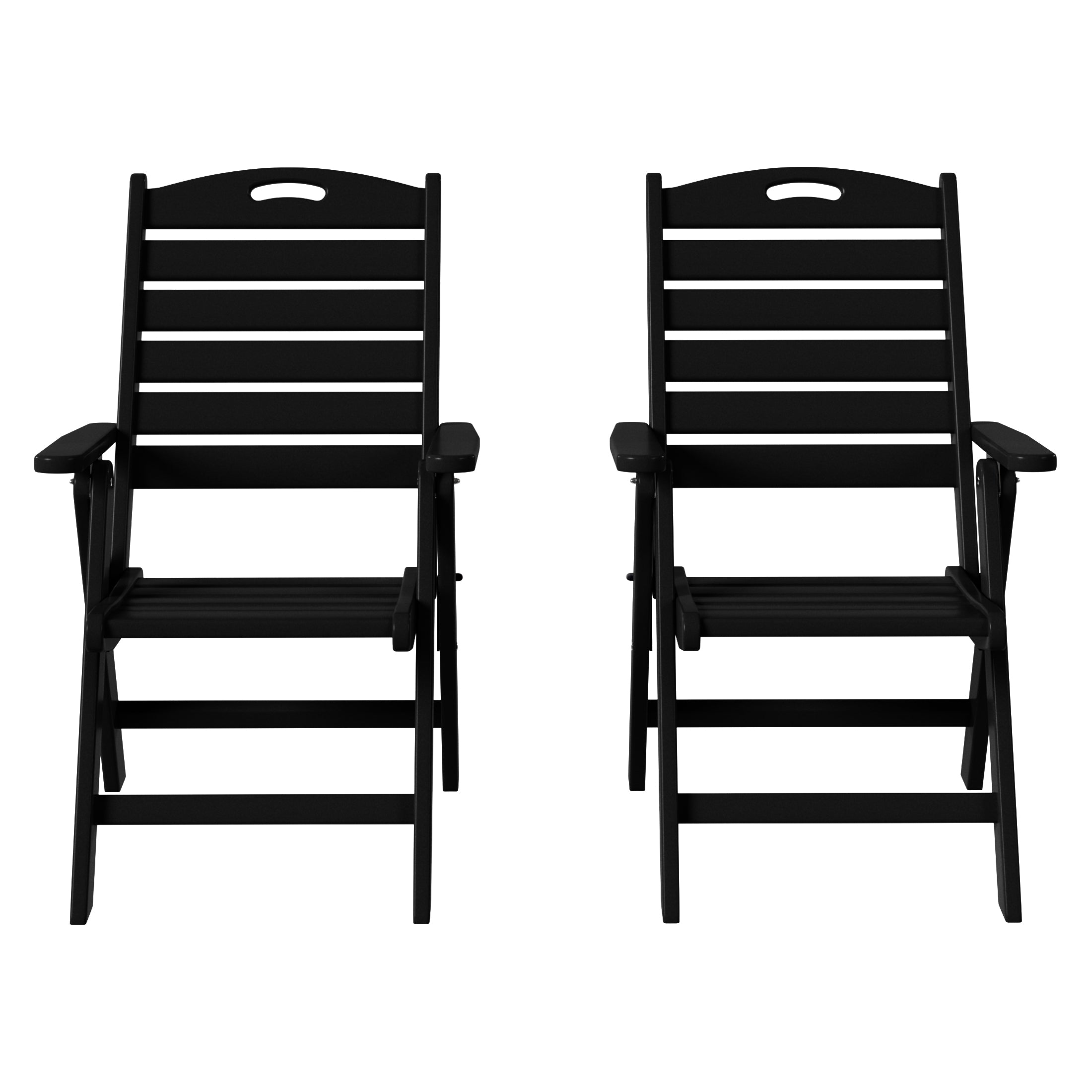 Cayman HDPE Adjustable Highback Folding Outdoor Patio Dining Chairs Set of 2
