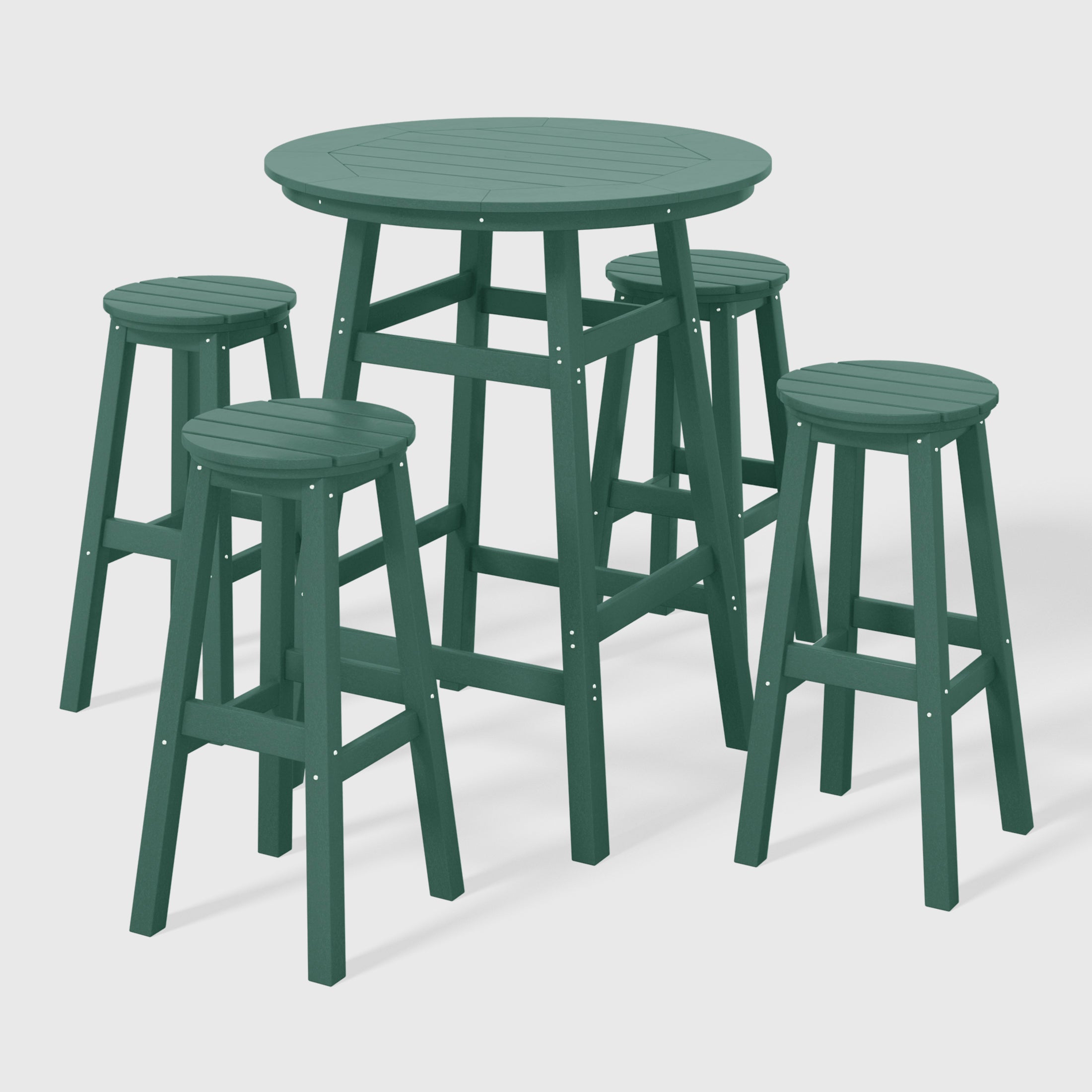 Paradise 5-Piece HDPE Outdoor Patio Dining Bar Bistro Table Set with Bar Stools