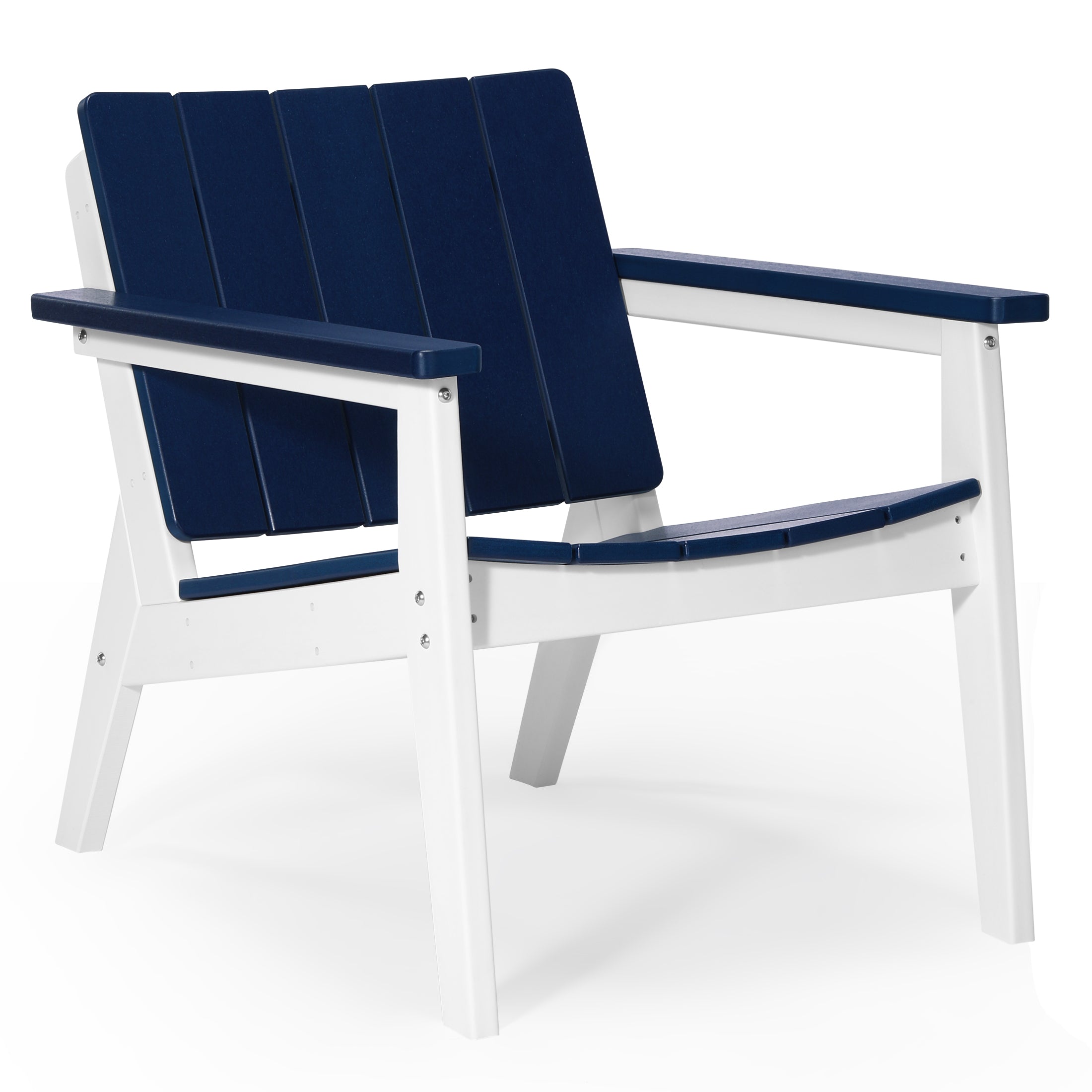 Seaside 3-Piece Outdoor HDPE Conversation Set with Deep Seating Chairs and Round Side Table