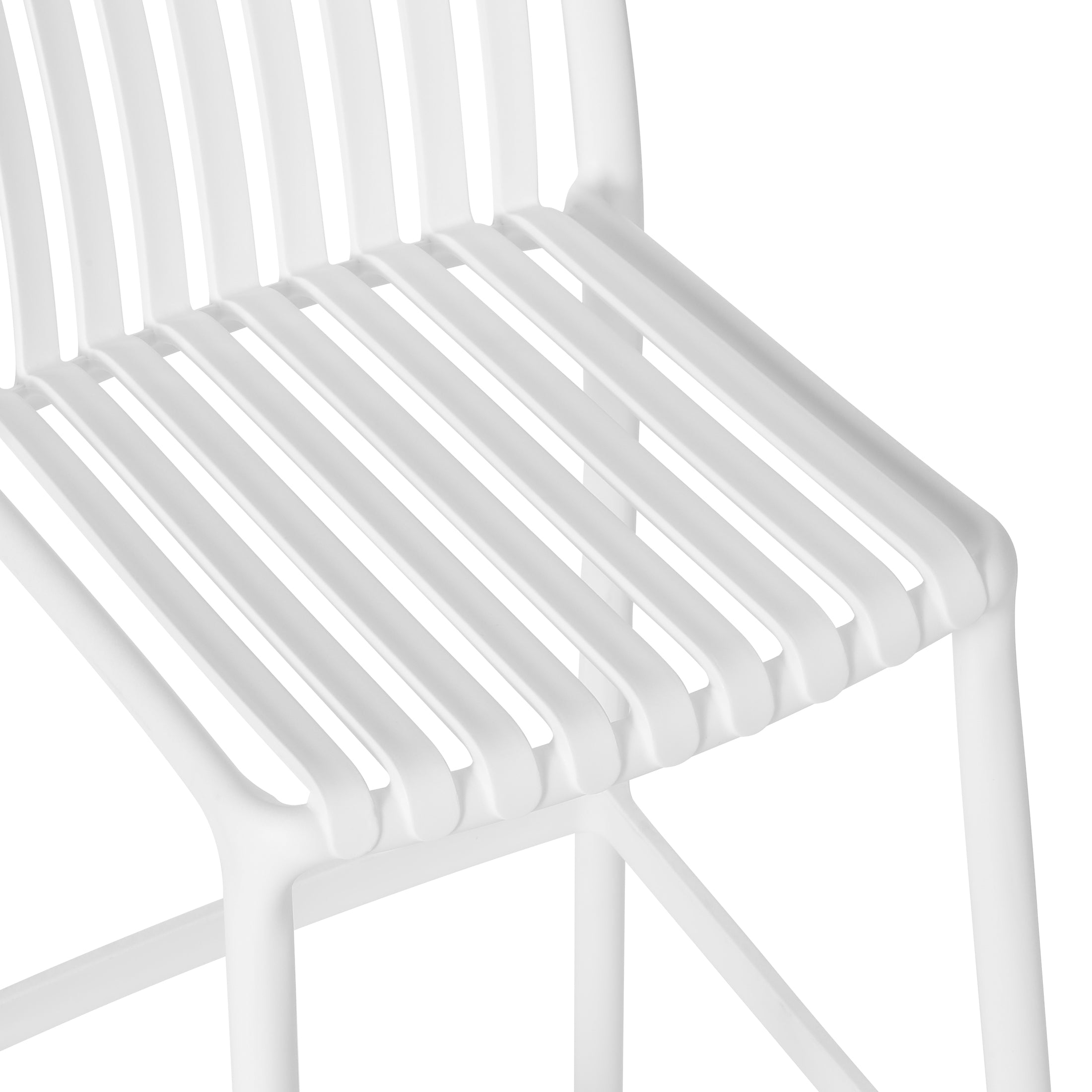 Sunshine 29.5" Outdoor Modern Polypropylene Plastic Patio Bar Height Stools (Set of 2)