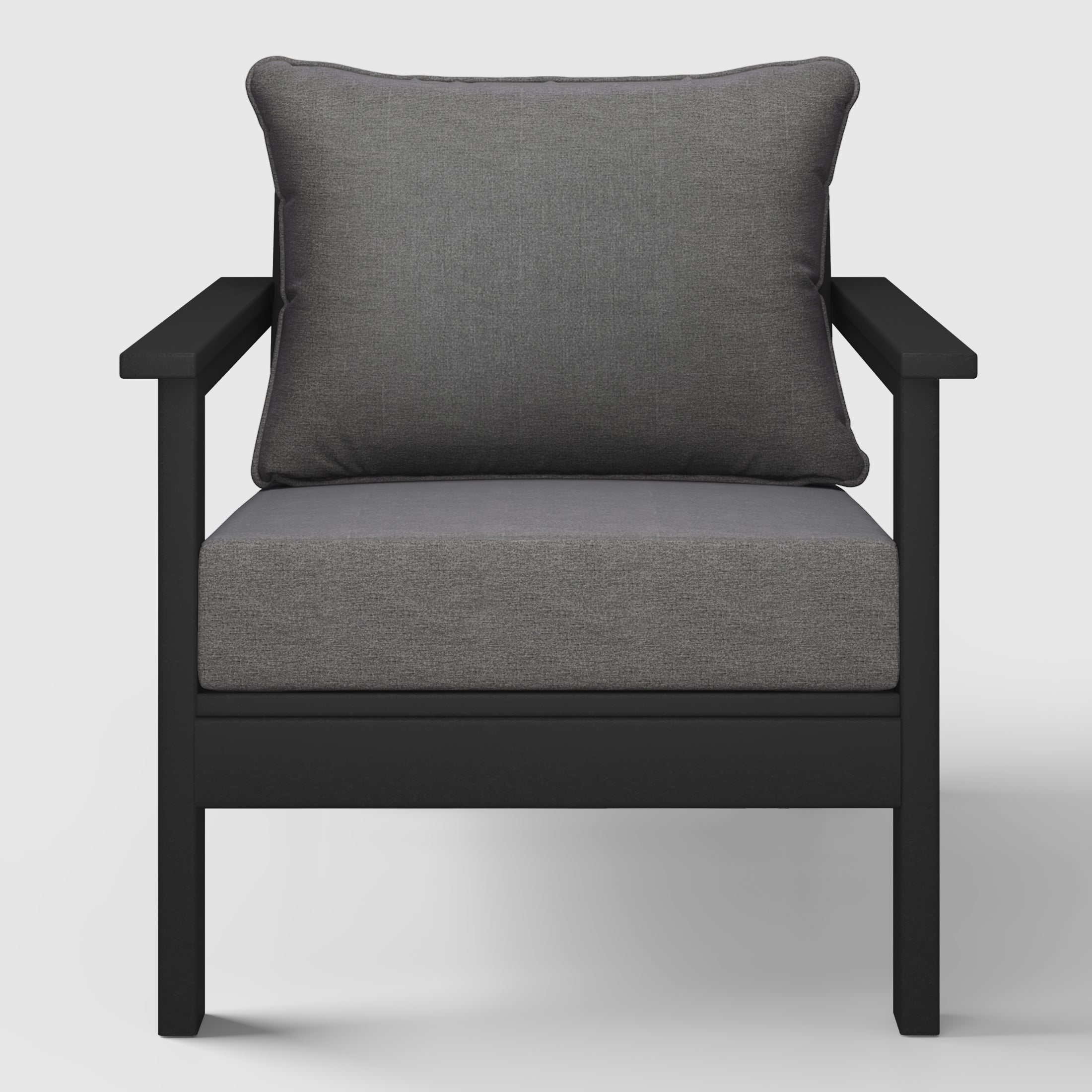 Portsmouth Outdoor Modern HDPE Patio Club Chair with Deep Seat Cushions