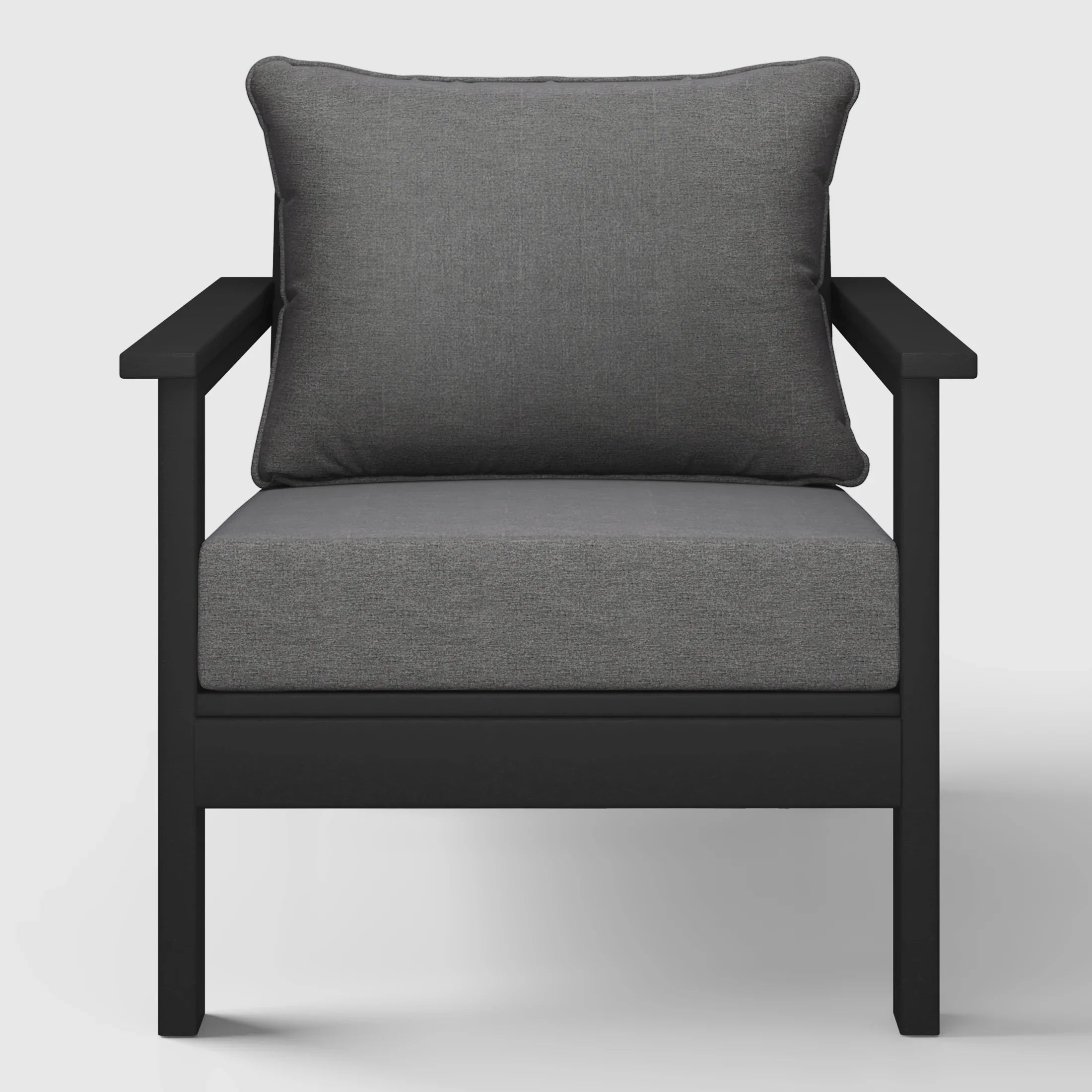 Portsmouth Outdoor Modern HDPE Patio Club Chairs with Deep Seat Cushions (Set of 2)