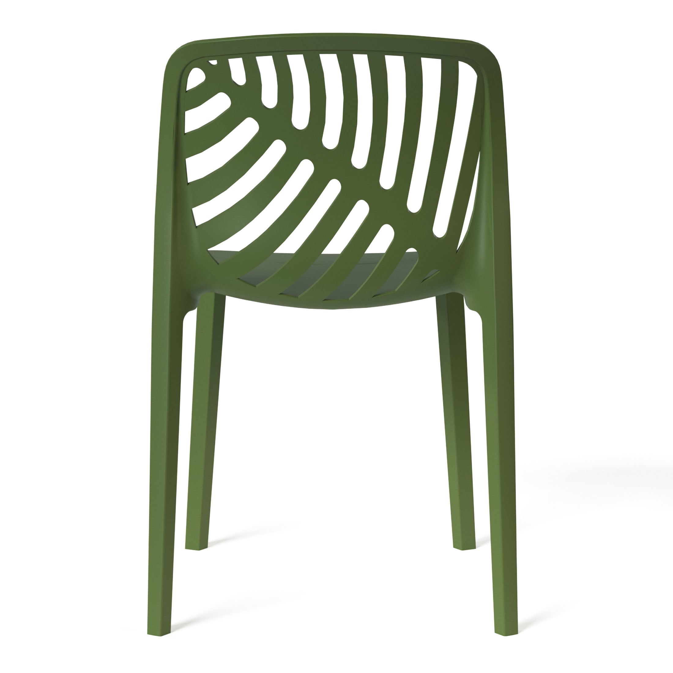 Sunshine Outdoor Modern Stackable Polypropylene Plastic Patio Bistro Dining Side Chairs (Set of 2)