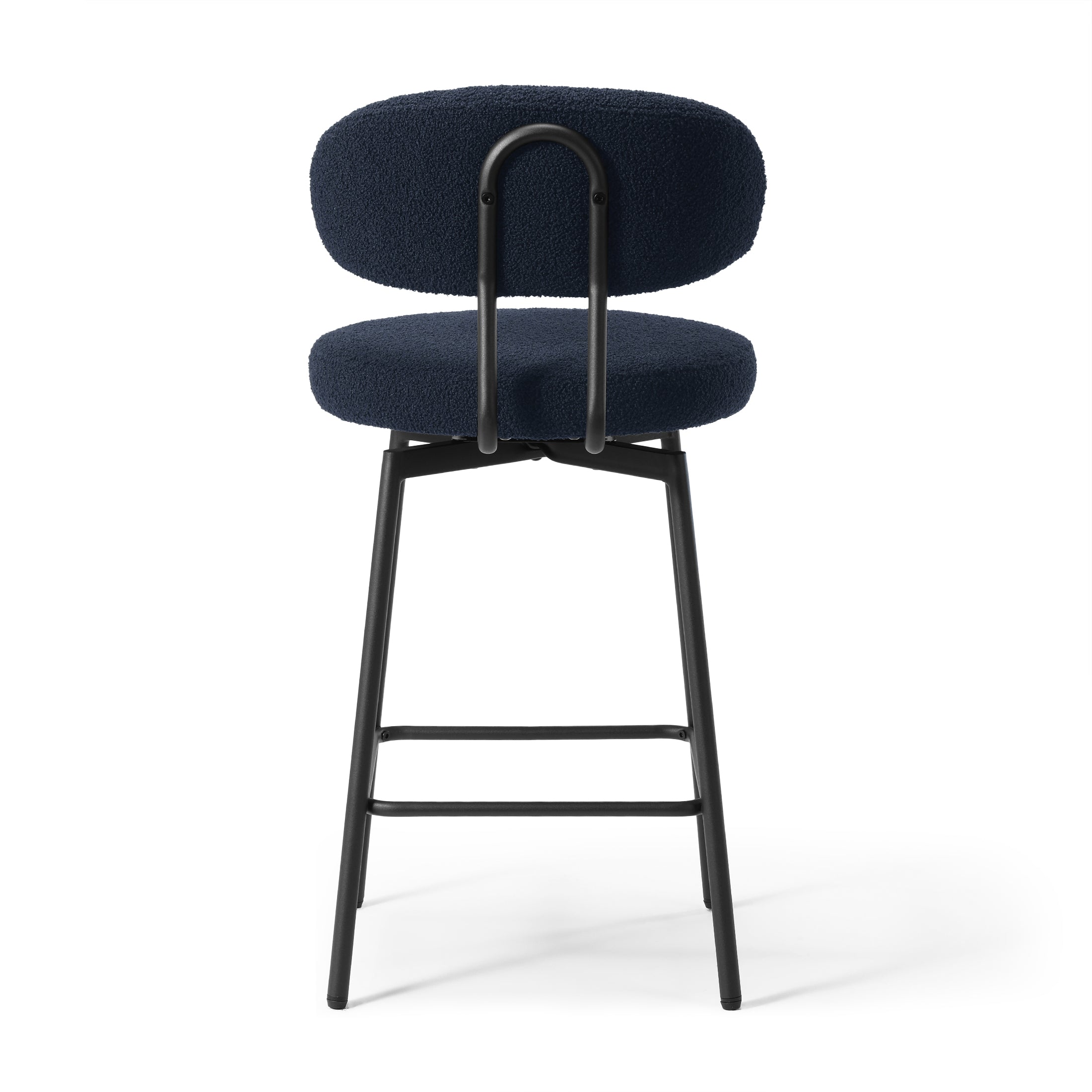 Celine Modern Upholstered Sherpa Fabric Counter Height Bar Stools with Back (Set of 2)