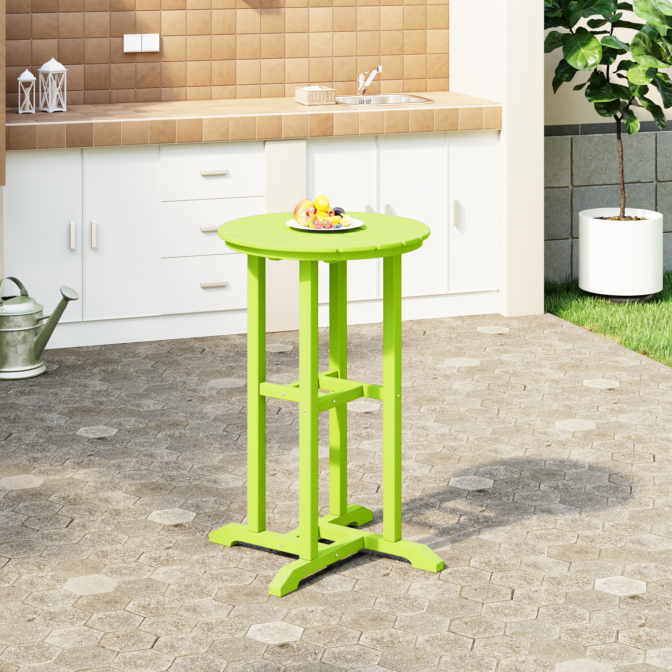 Paradise 37" Counter Height Round Outdoor Patio Bistro Bar Table