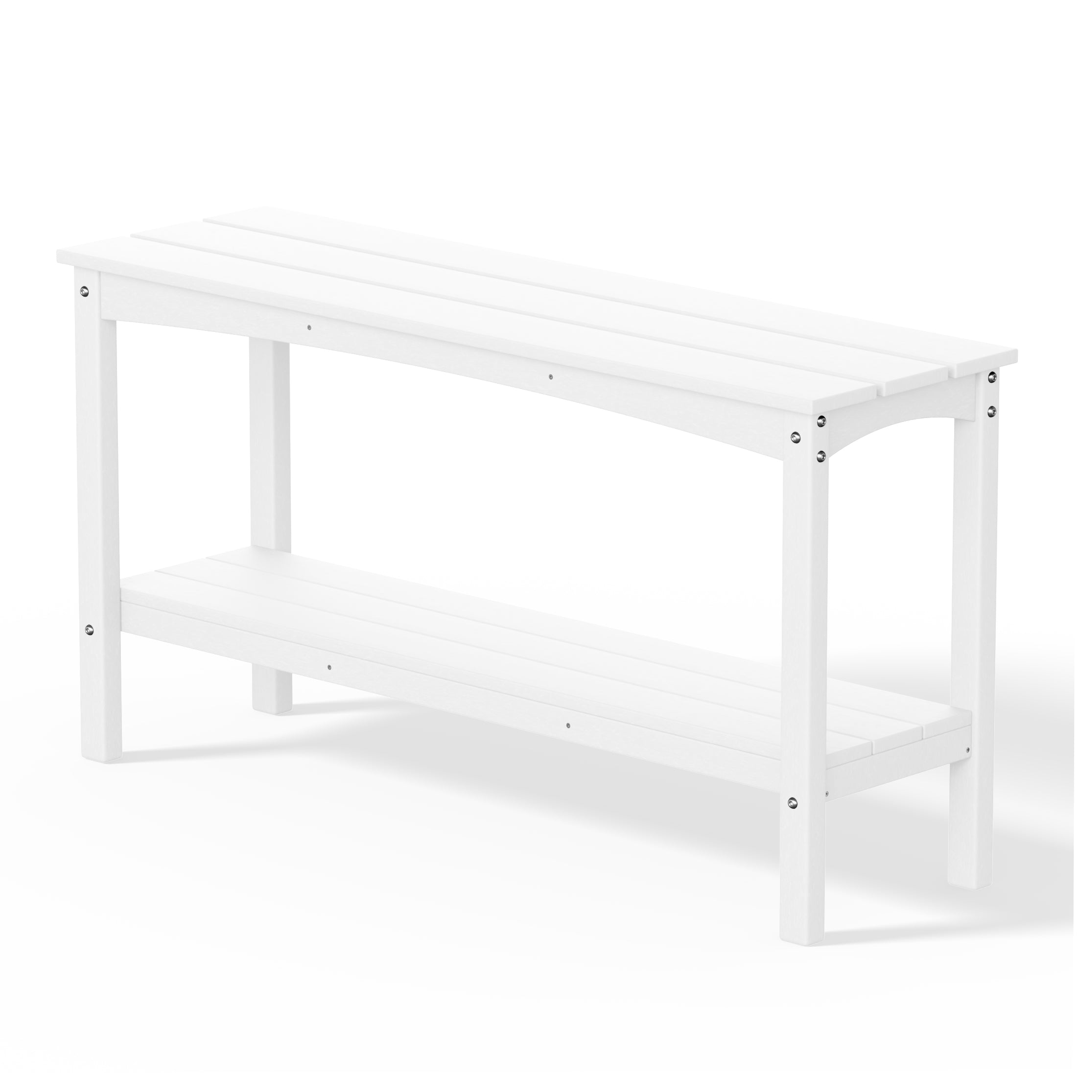 Paradise 55" Outdoor Patio HDPE Adirondack 2-Tier Shelf Console Table
