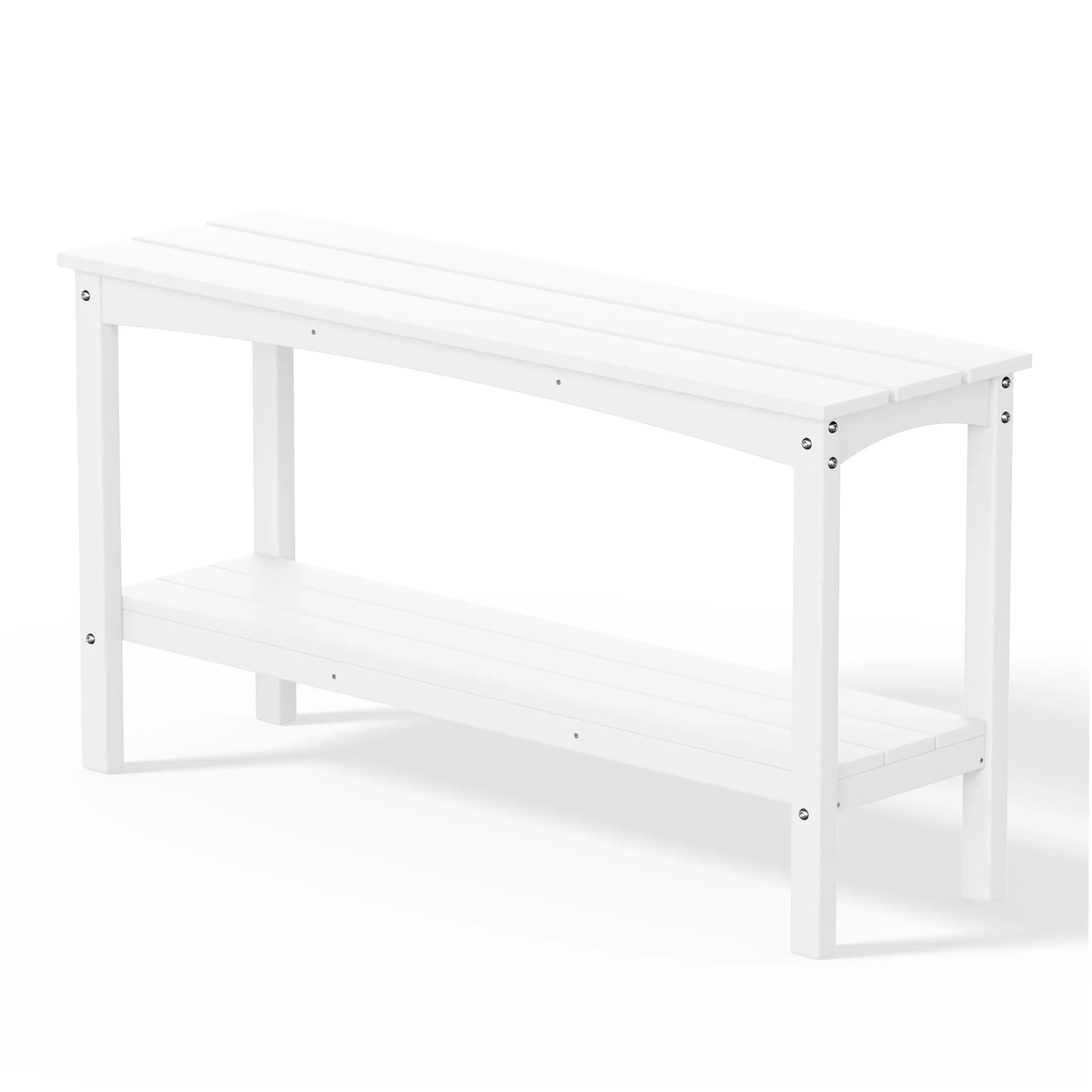 Paradise 55" Outdoor Patio HDPE Adirondack 2-Tier Shelf Console Table